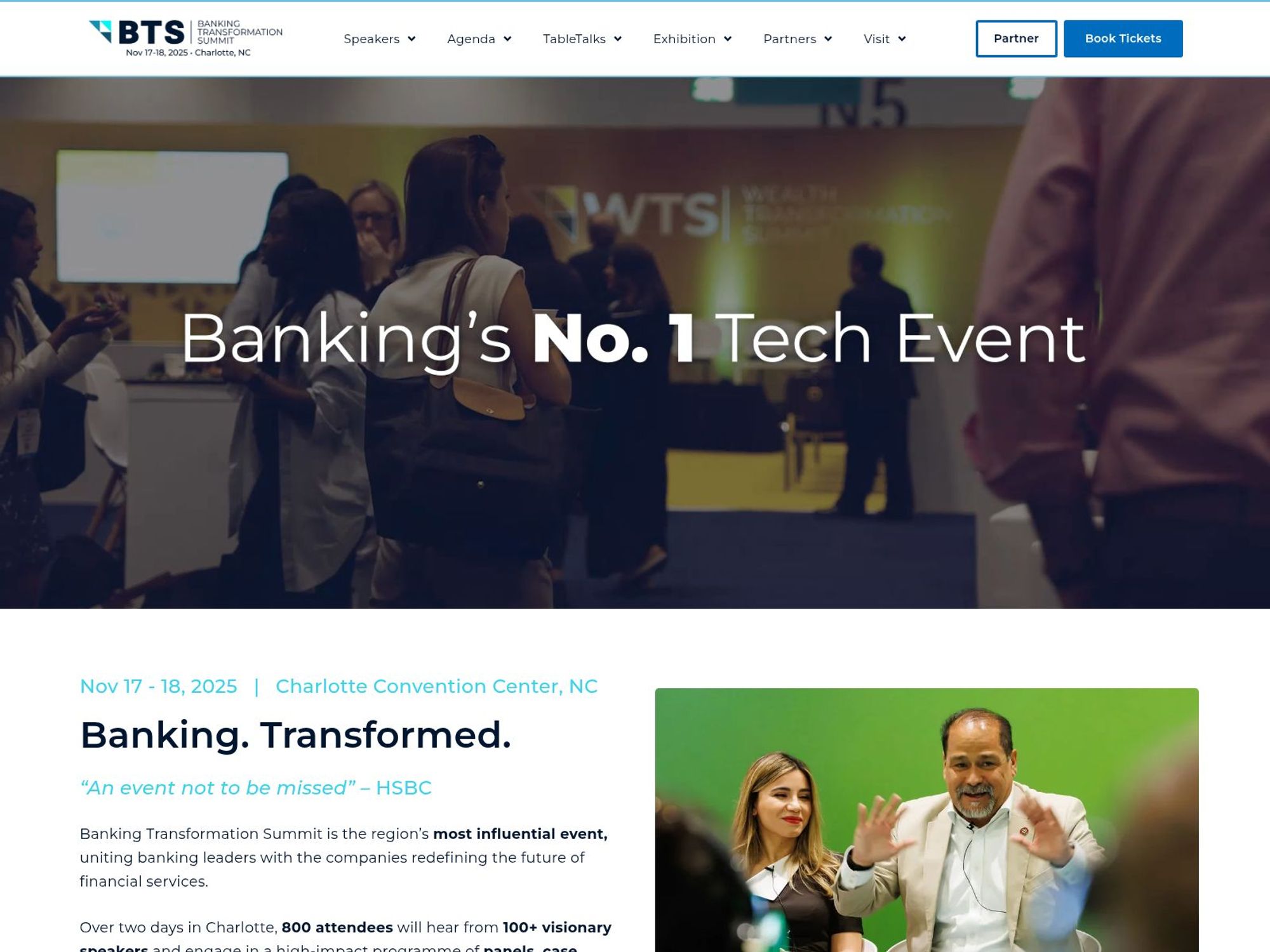 Banking Transformation Summit North America 2025 screenshot