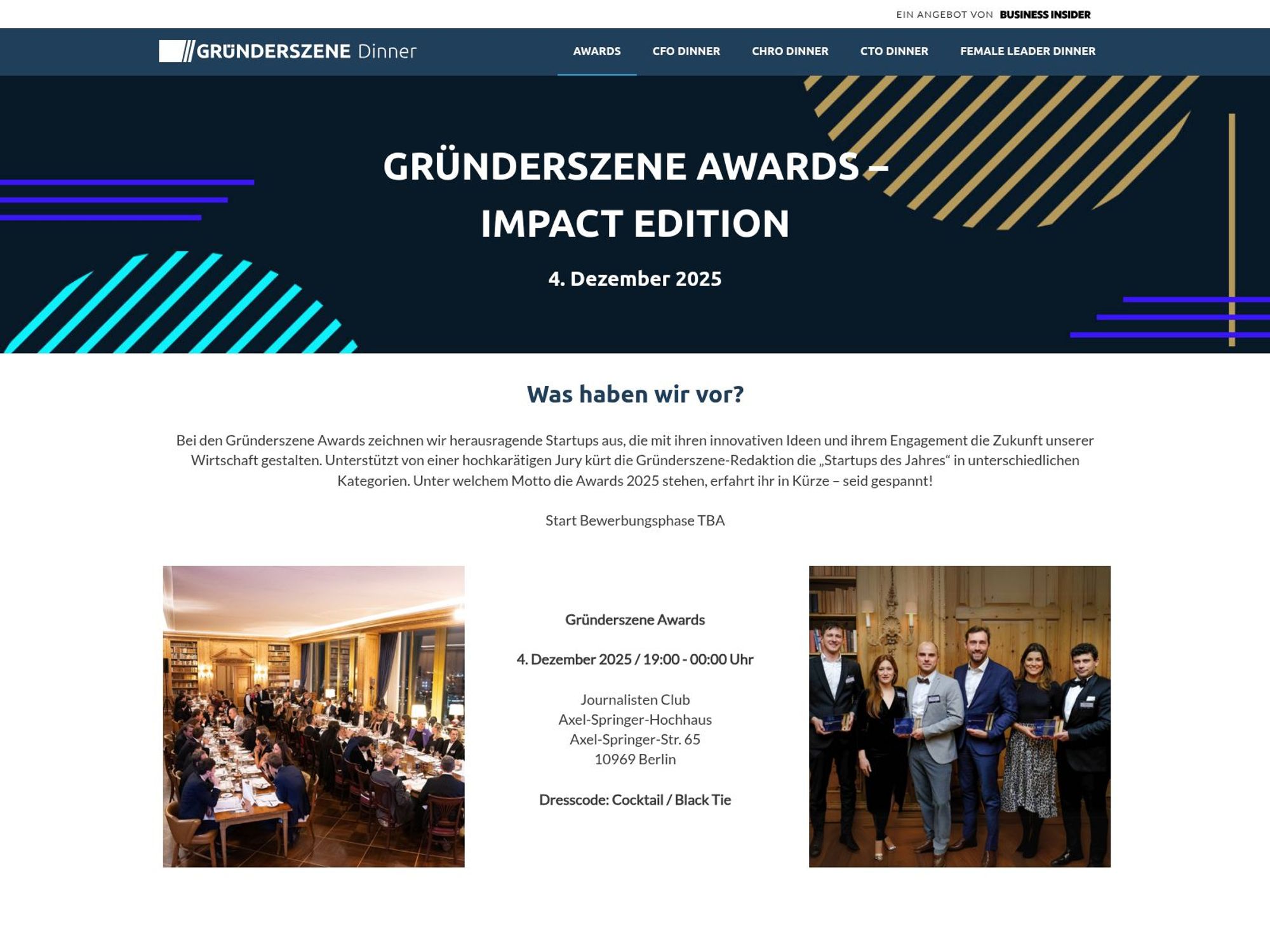 Gründerszene Awards 2025 screenshot