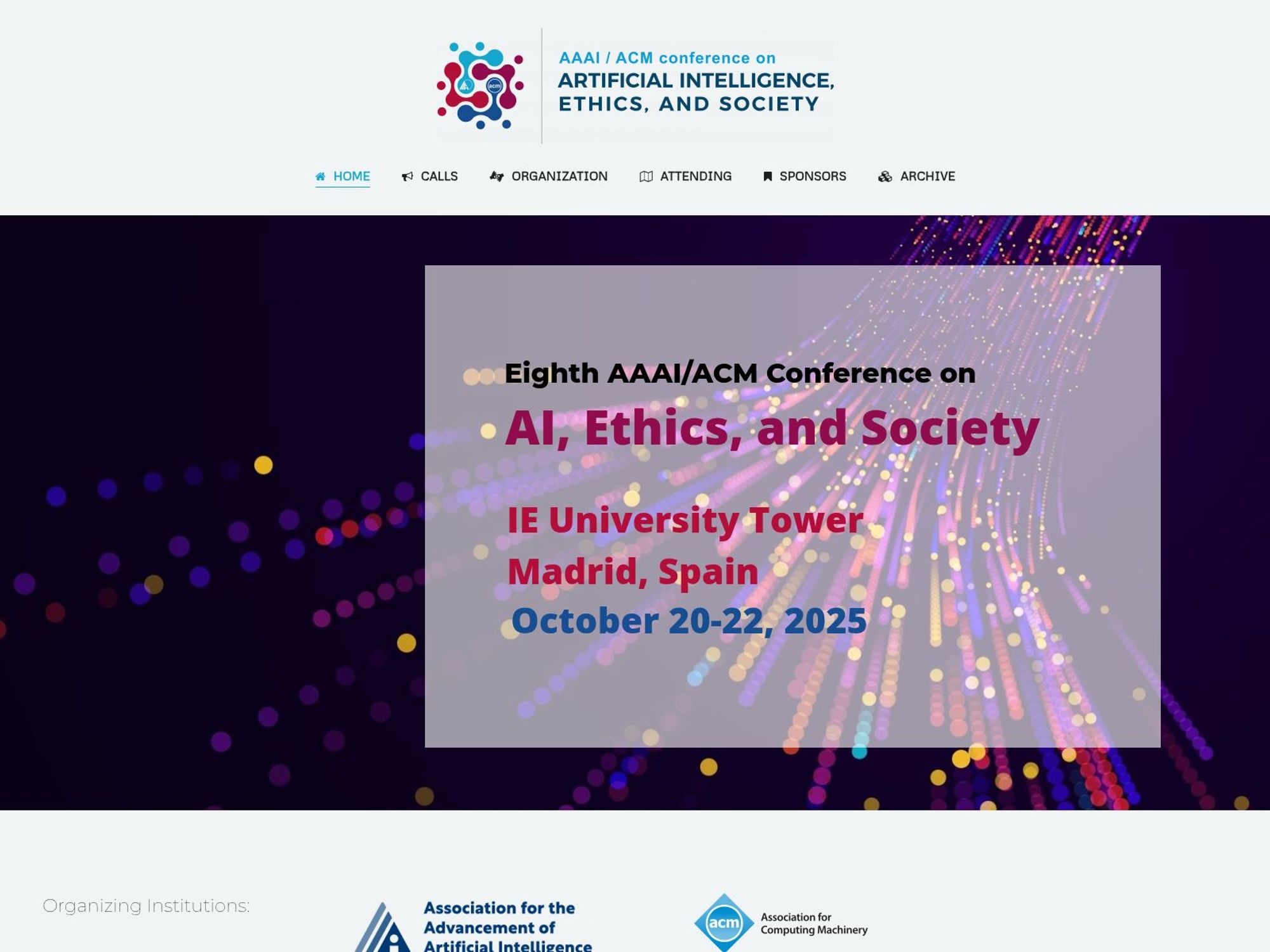 Eigth AAAI/ACM Conference screenshot