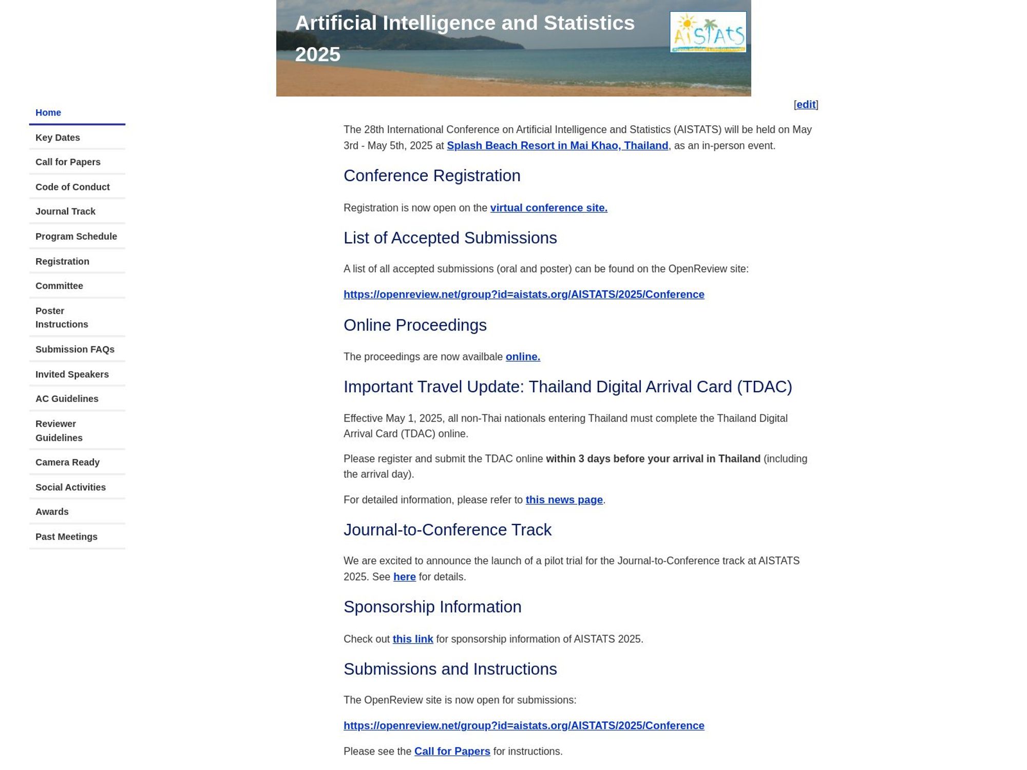 AI Stats 2025 - Artificial Intelligence and Statistics 2025 screenshot