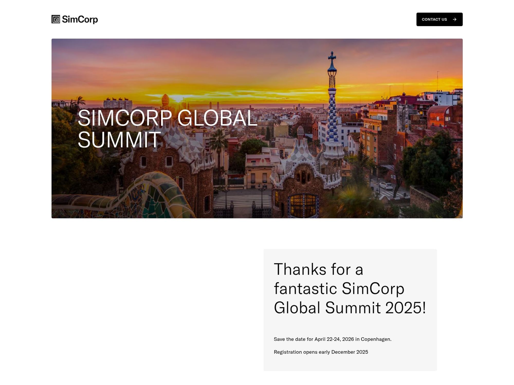 SimCorp Global Summit 2026 screenshot