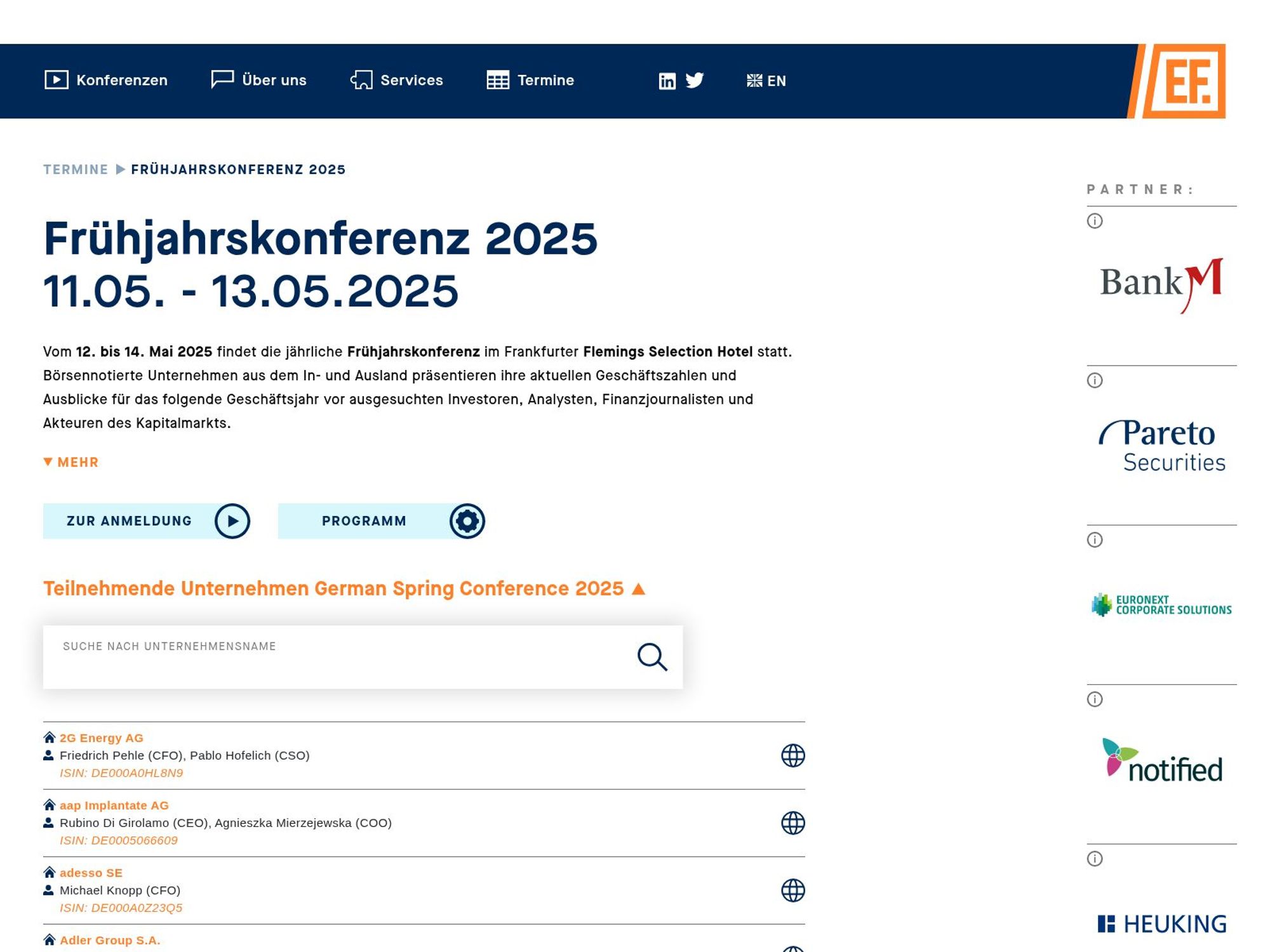 Equity Forum Frühjahrskonferenz 2025 screenshot