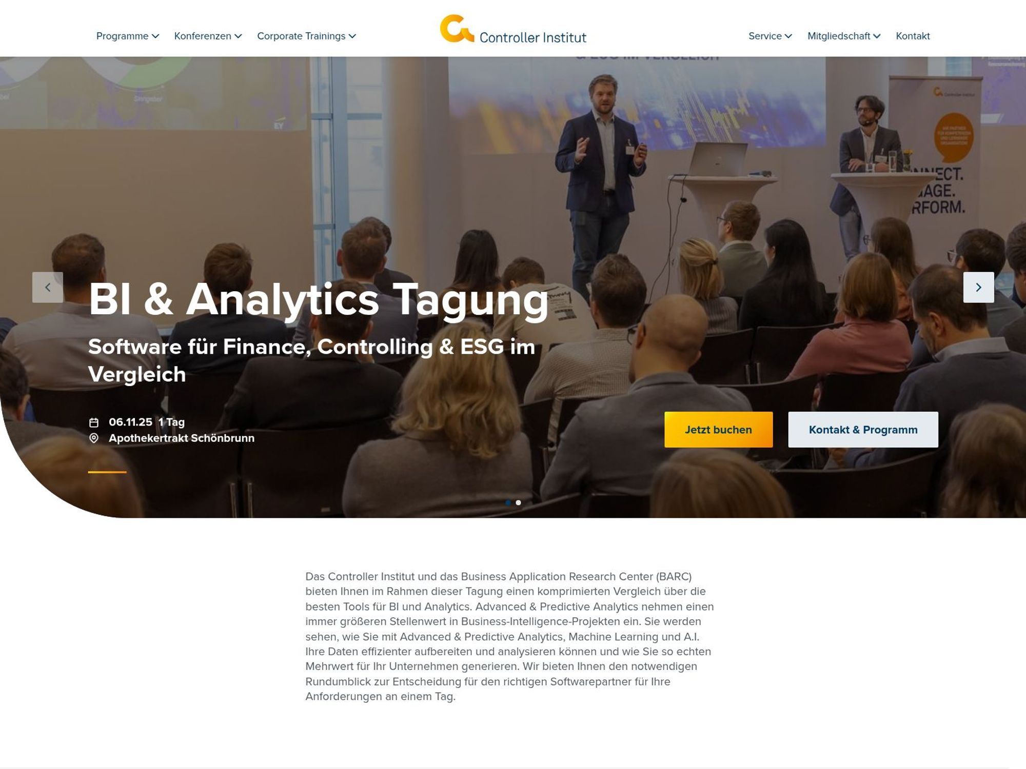 BI & Analytics Tagung screenshot