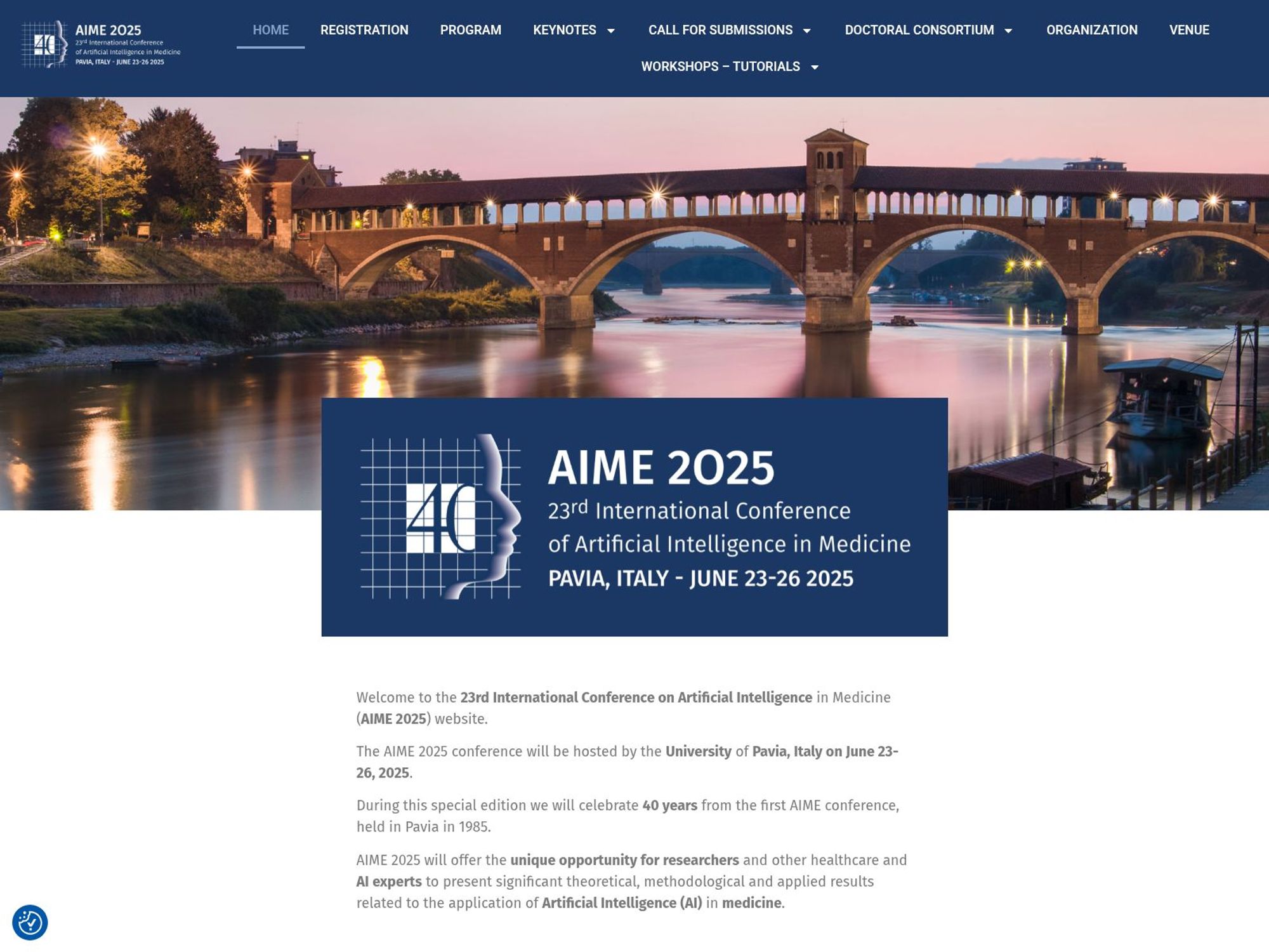 AIME 2025 - 23rd International Conference on Artificial Intelligence in Medicine screenshot