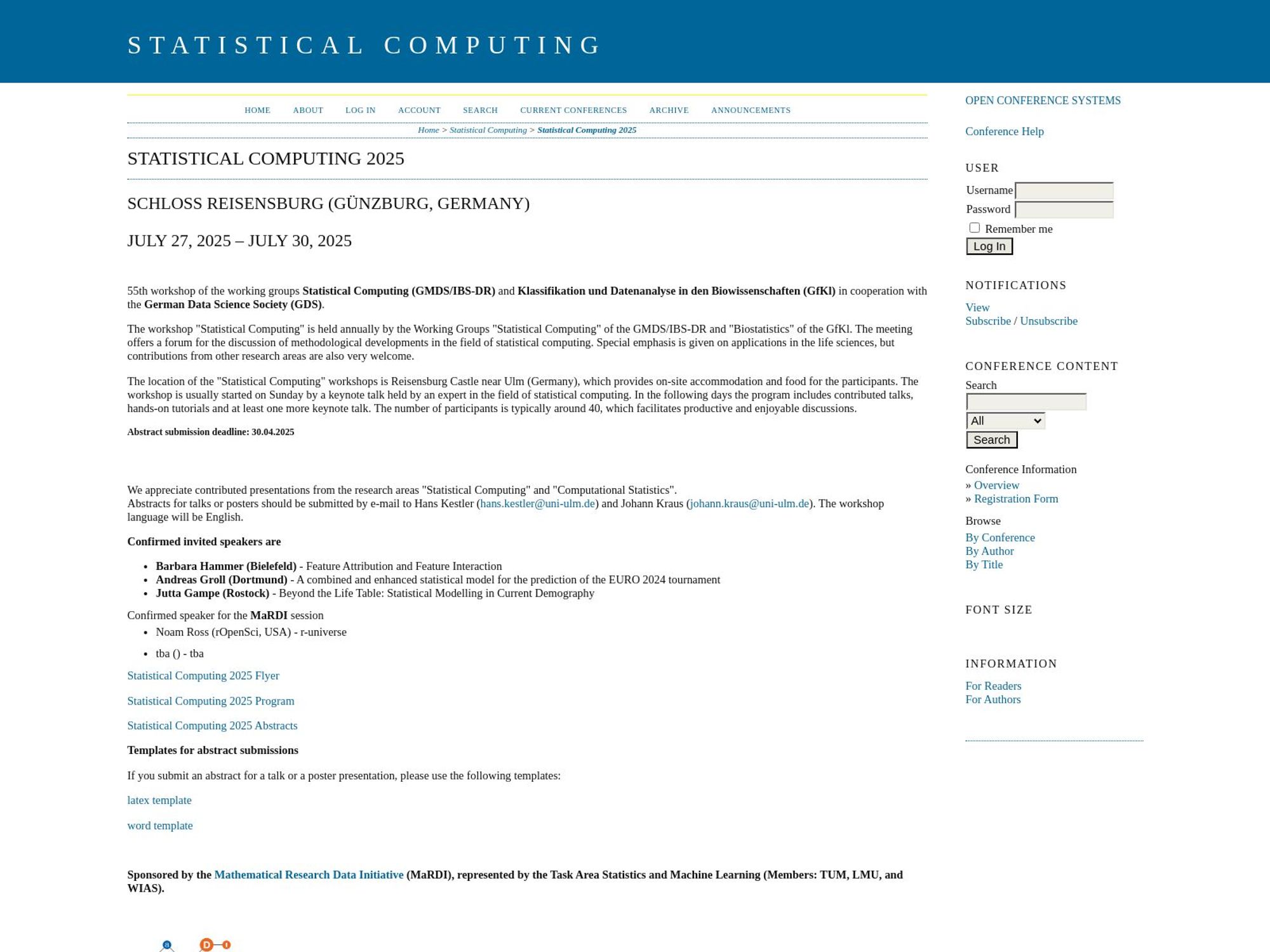 Statistical Computing 2025 screenshot