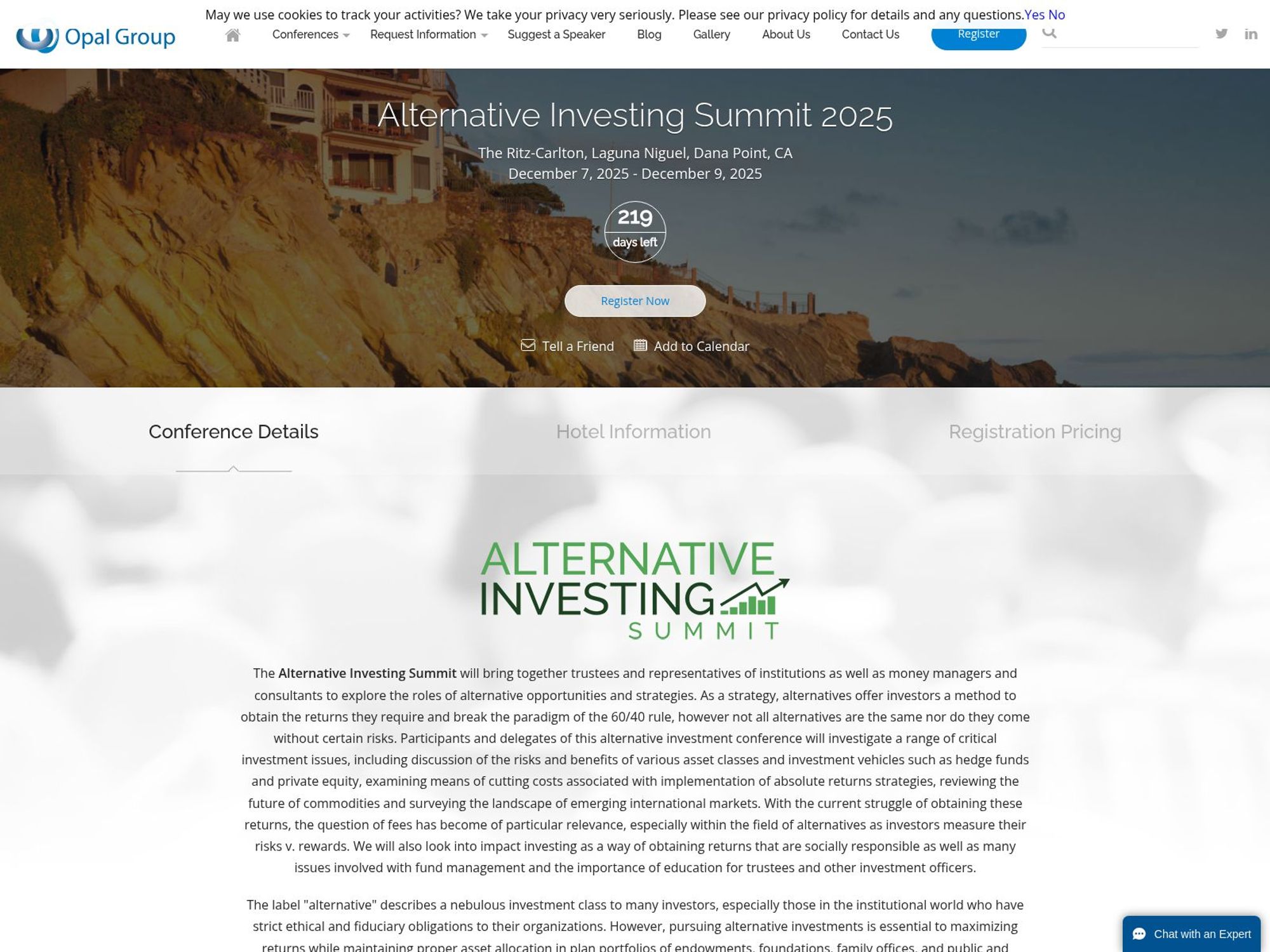 Alternative Investing Summit 2025 website