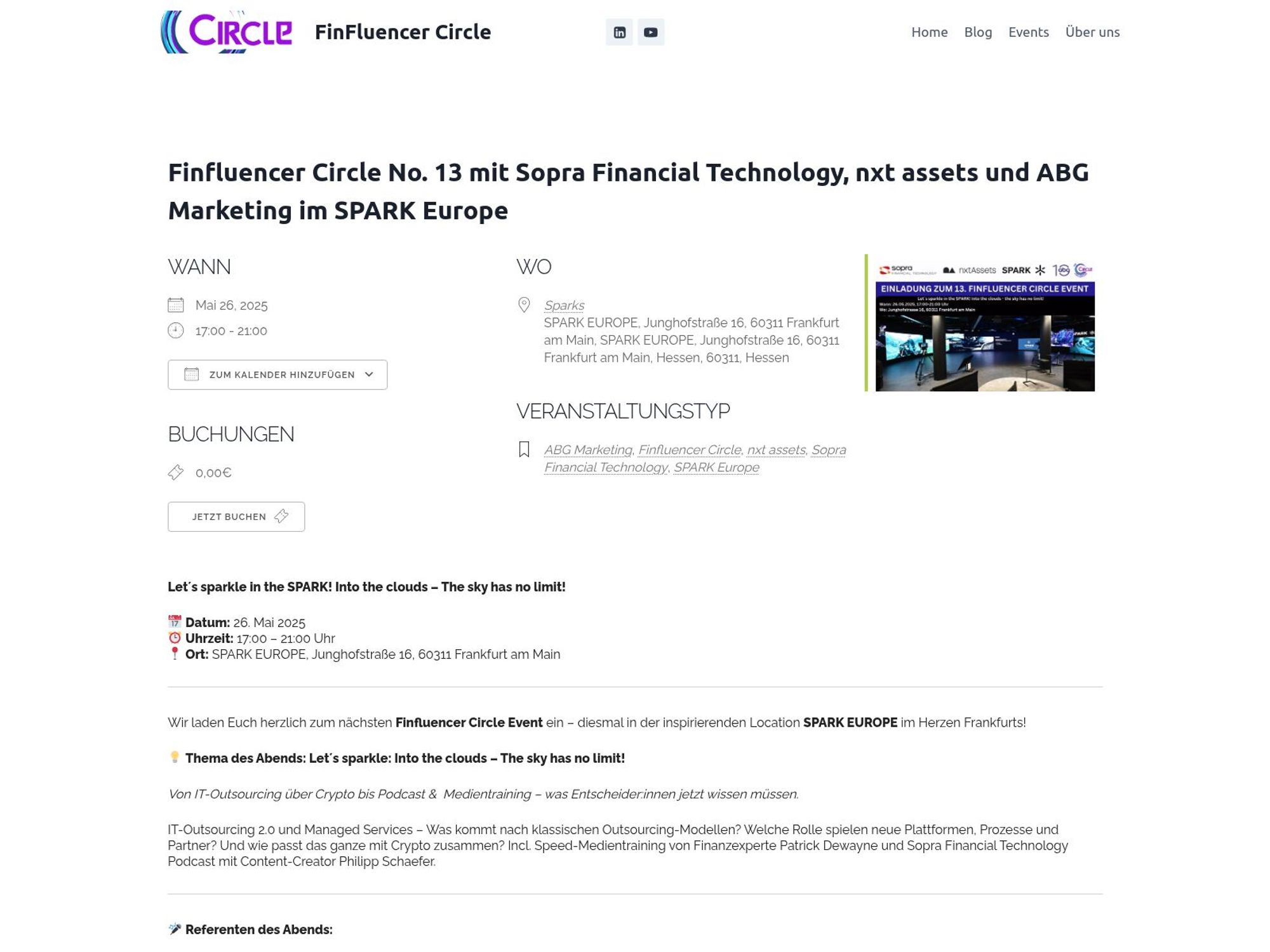 Finfluencer Circle No. 13 mit Sopra Financial Technology, nxt assets und ABG Marketing screenshot