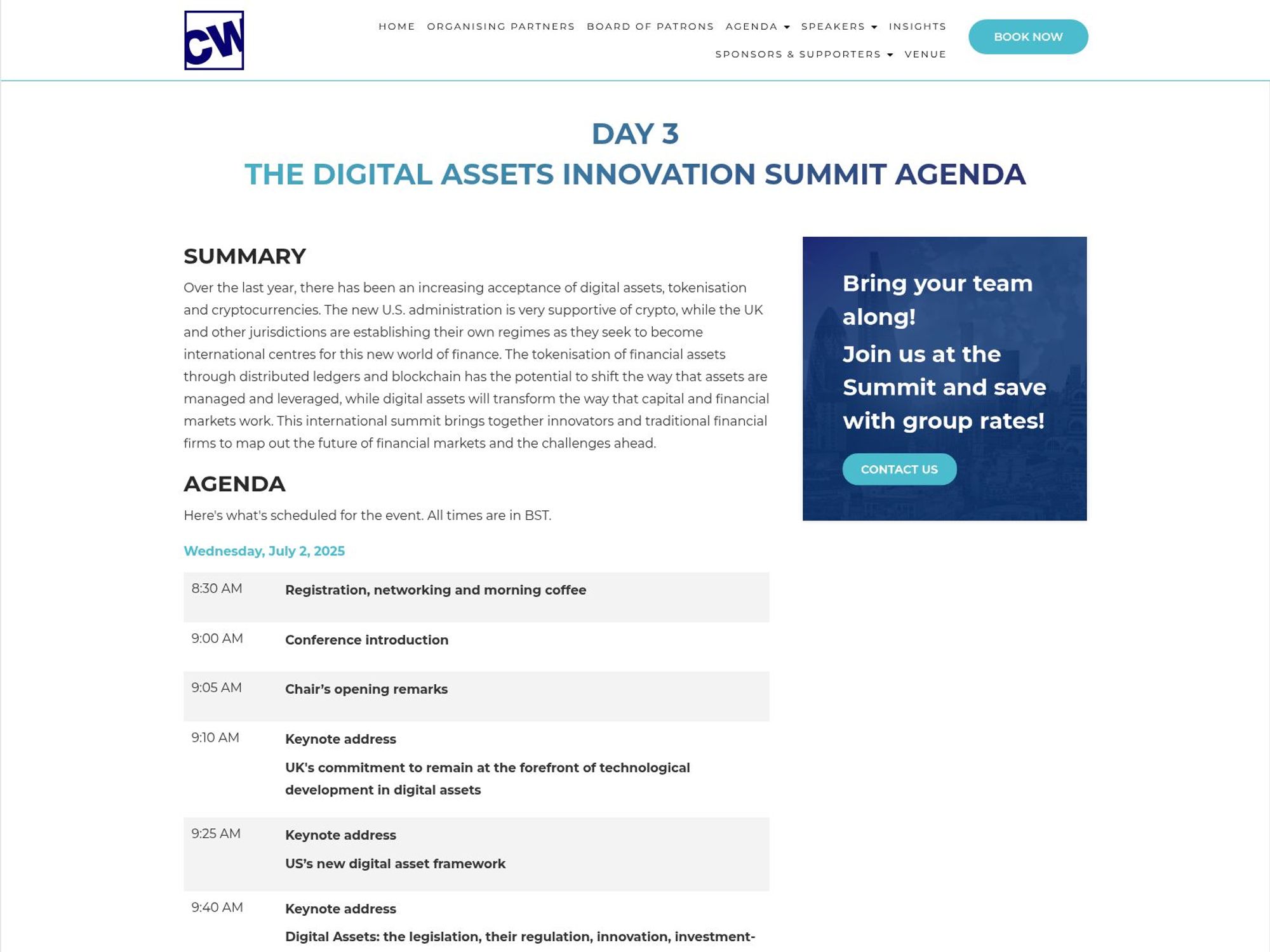 Digital Assets Innovation Summit screenshot
