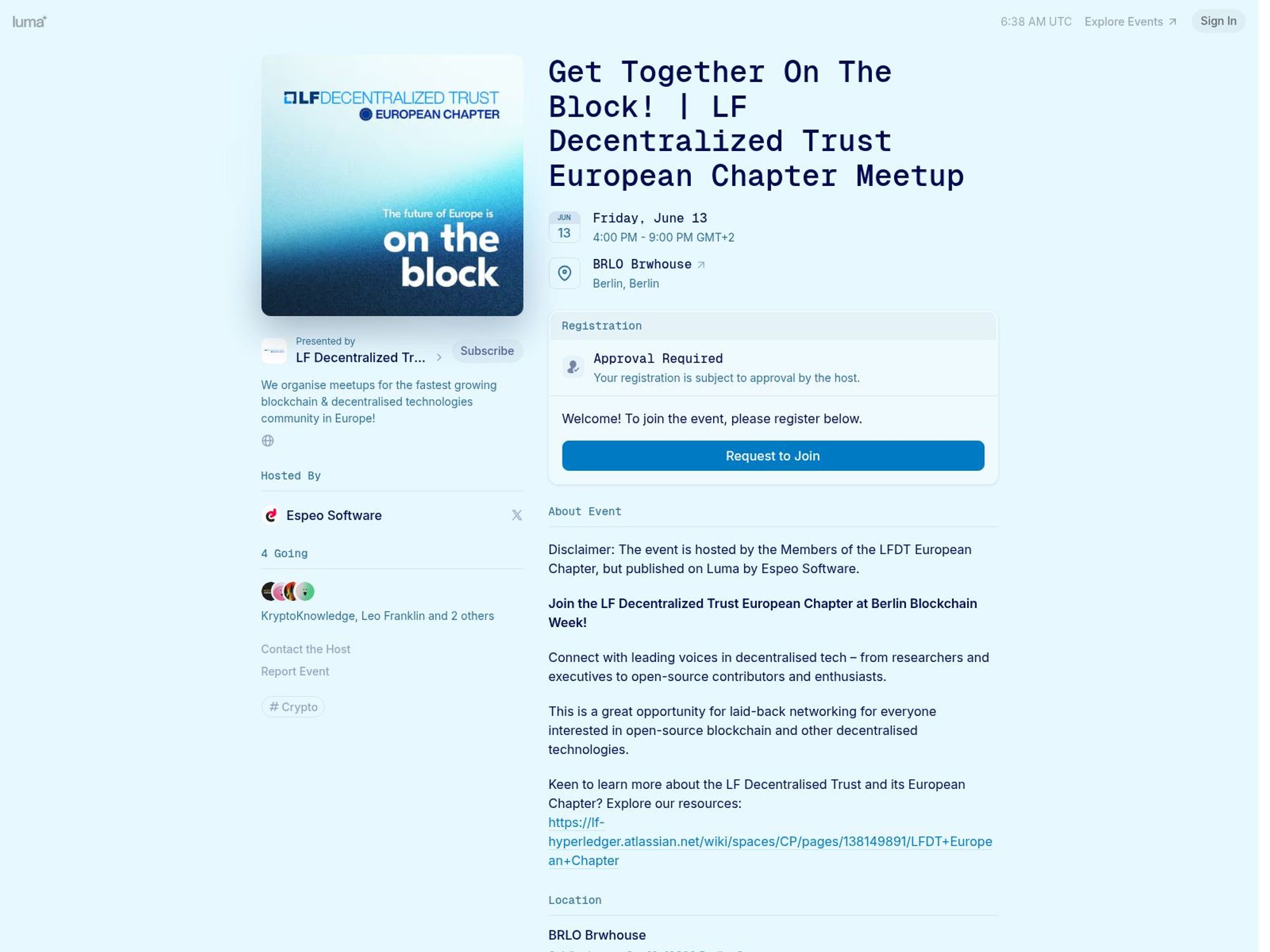 Get Together On The Block! | LF Decentralized Trust European Chapter Meetup screenshot