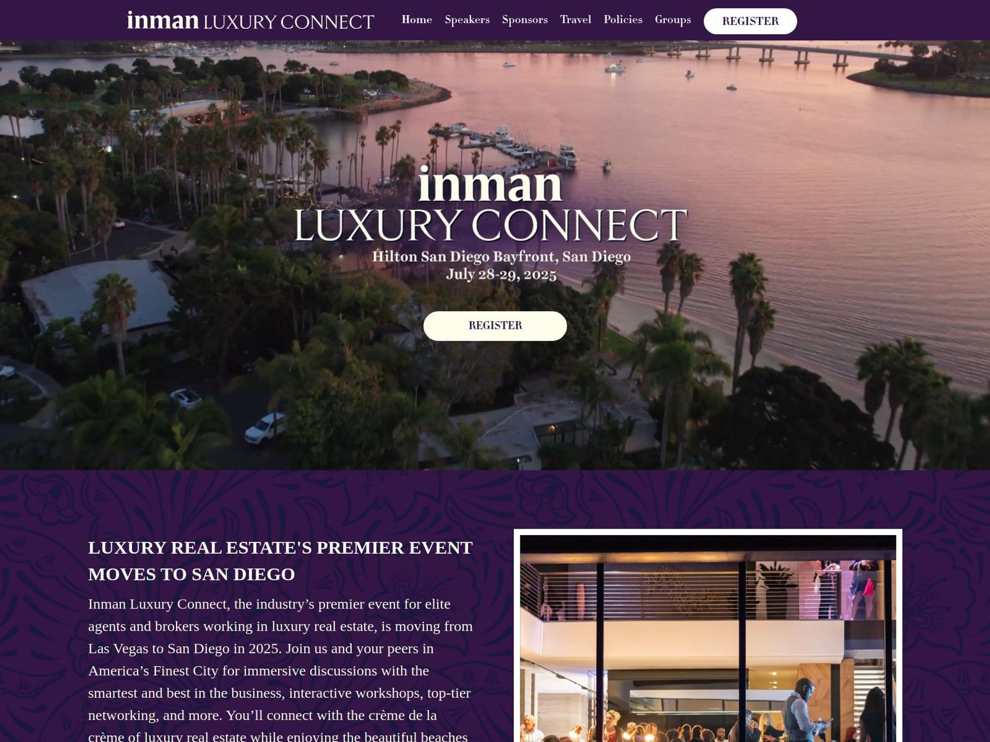 Inman Luxury Connect 2025 website