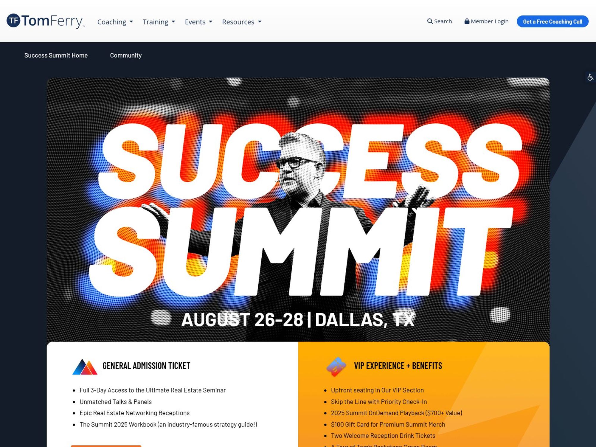 Success Summit 2025 - Tom Ferry website