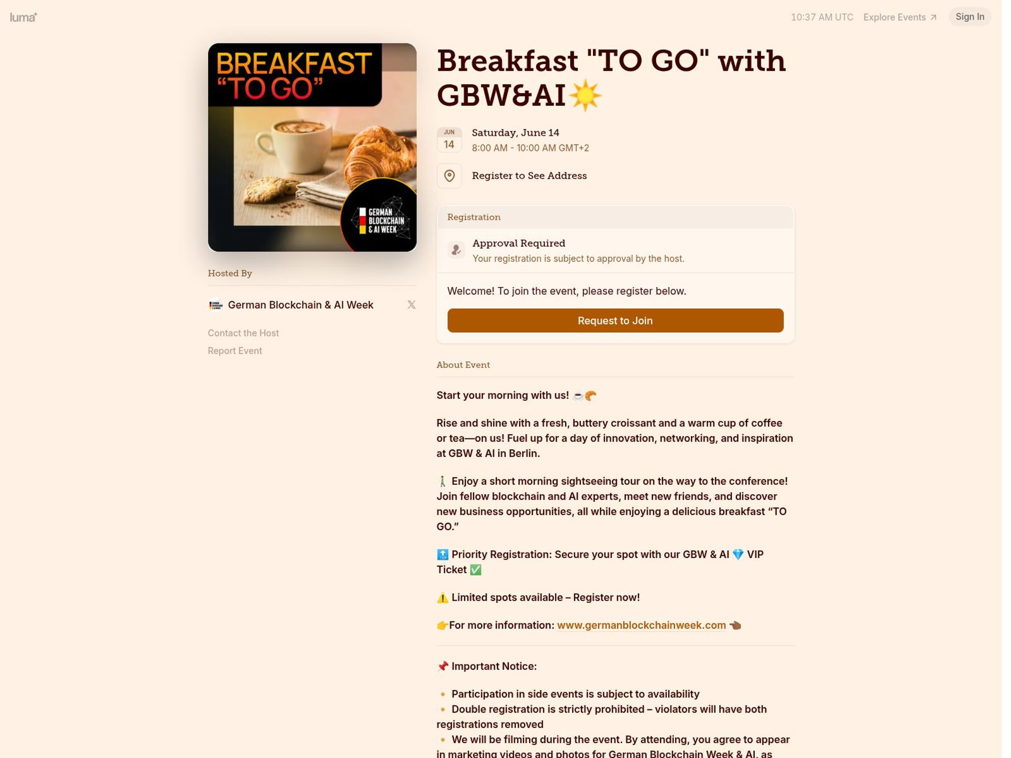 Breakfast "TO GO" with GBW&AI☀️ screenshot