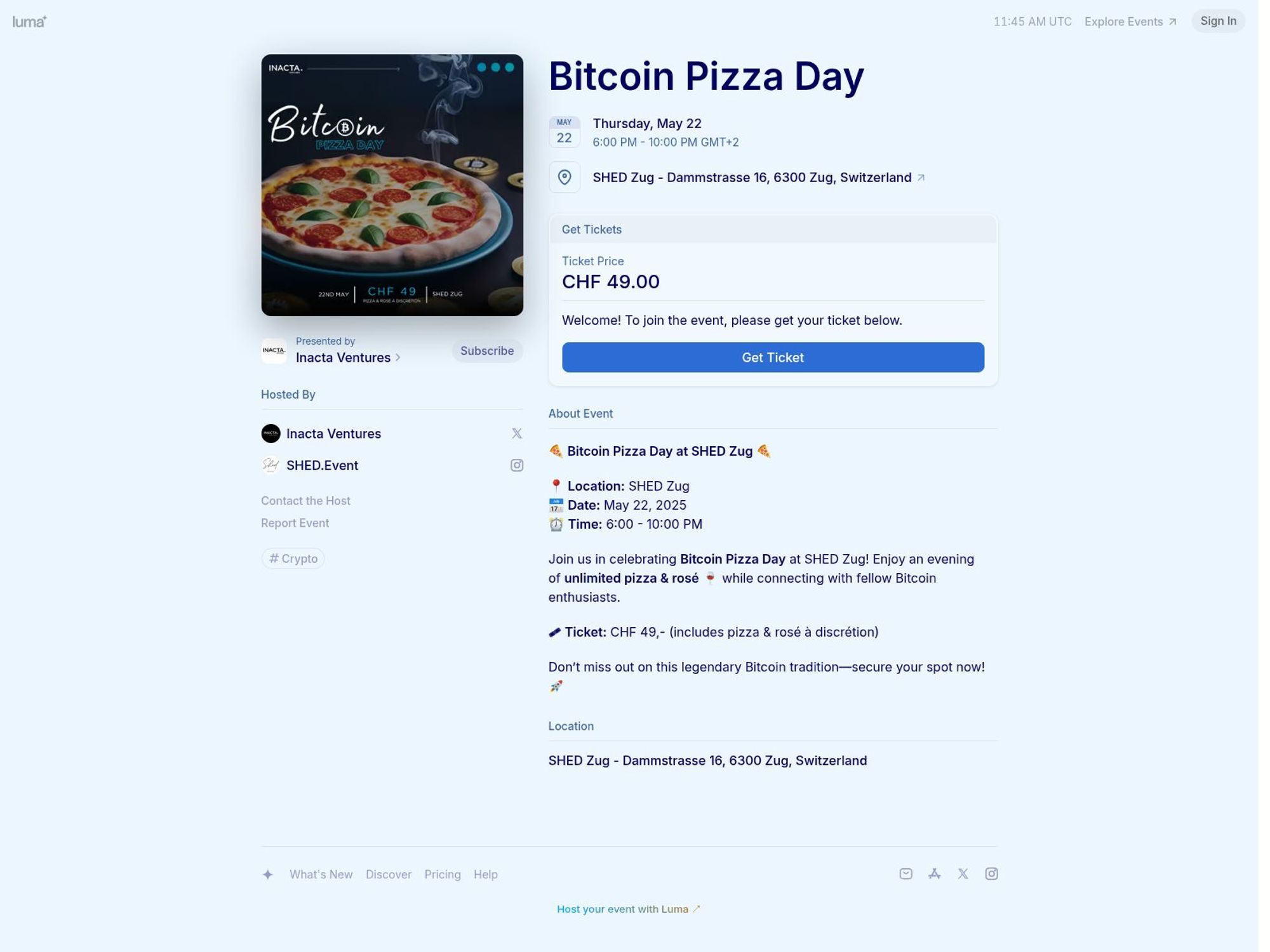 Bitcoin Pizza Day screenshot