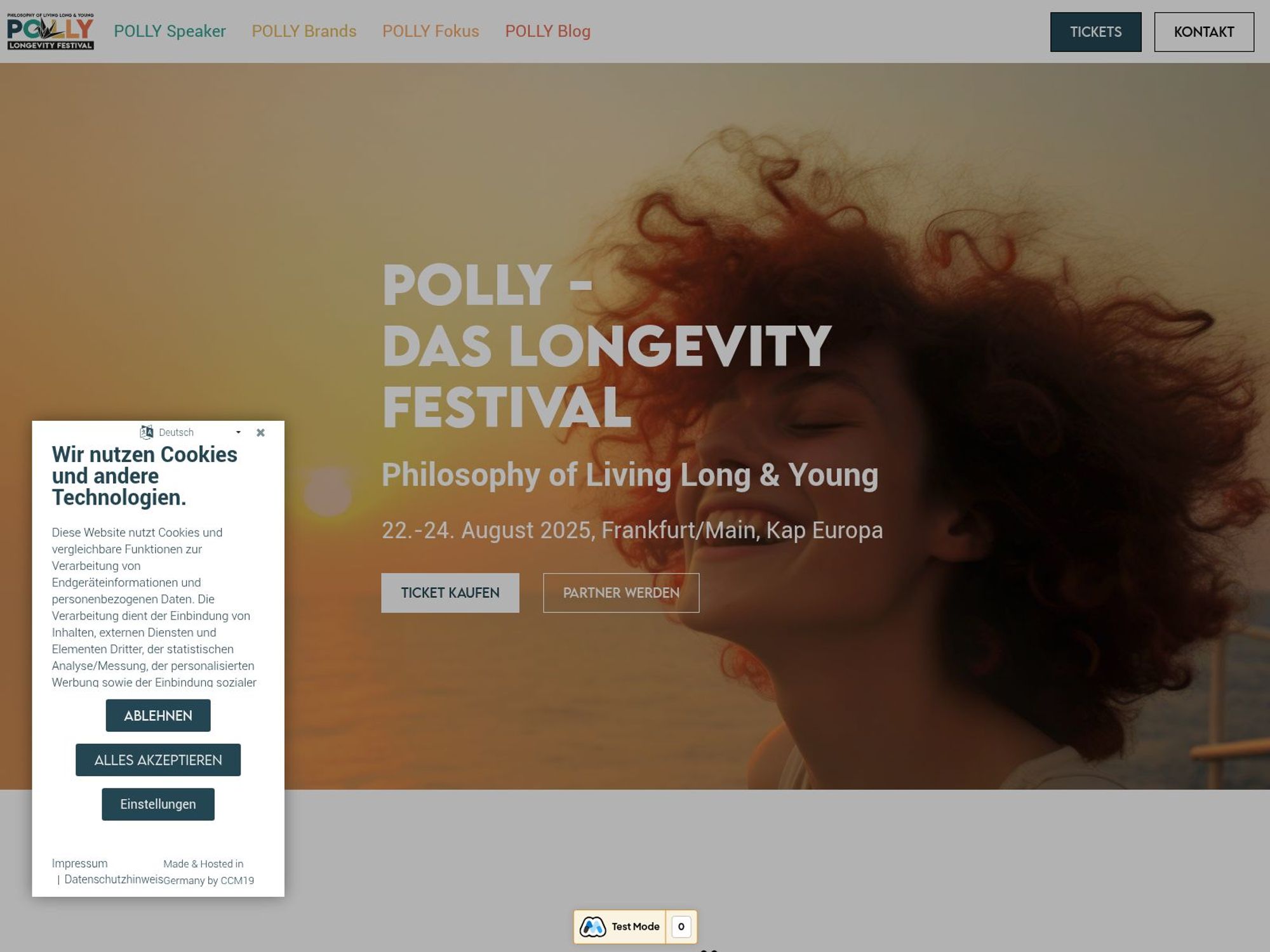 Polly Longevity Festival 2025 website