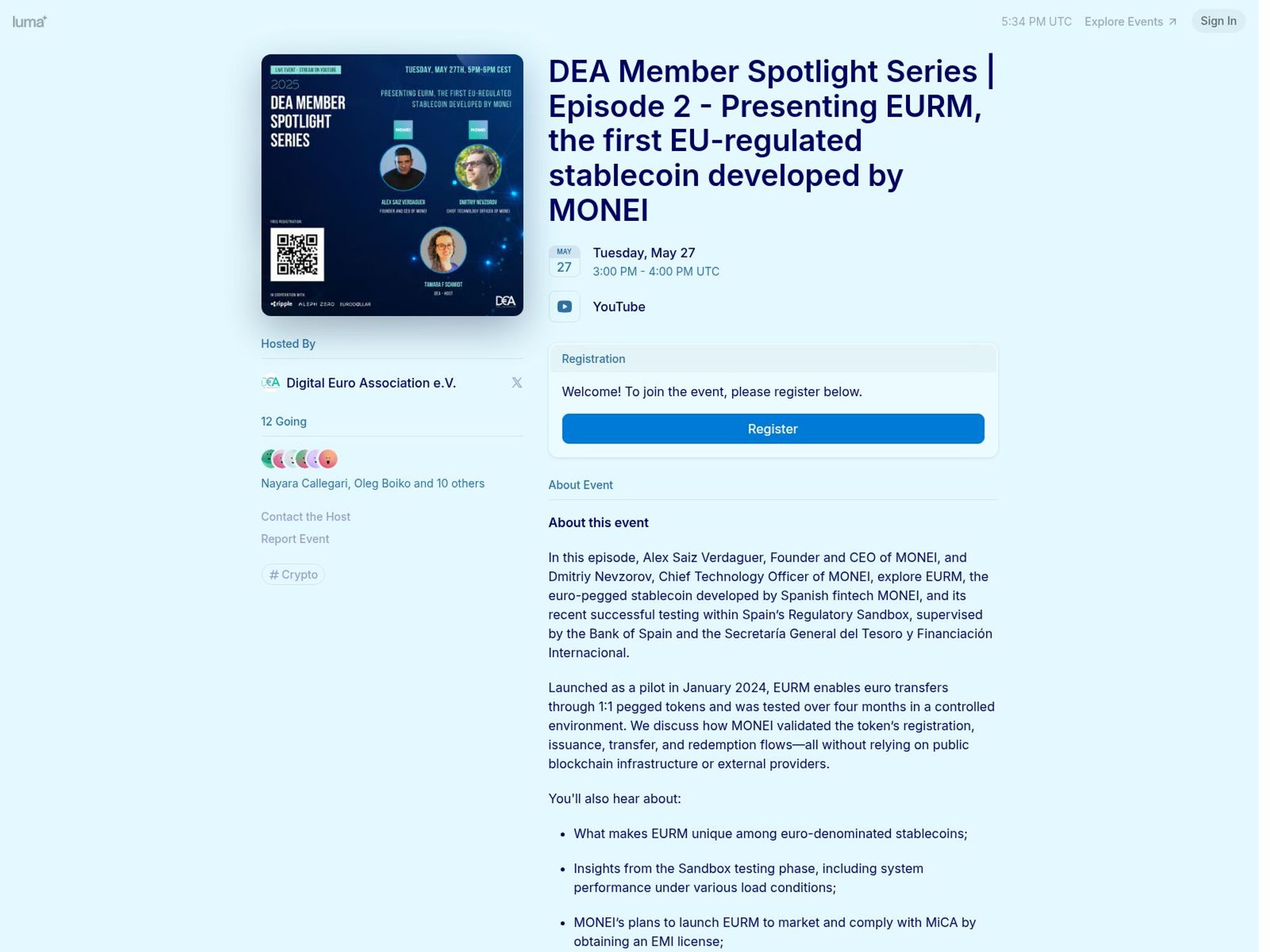 DEA: Presenting EURM, the first EU-regulated stablecoin developed by MONEI screenshot