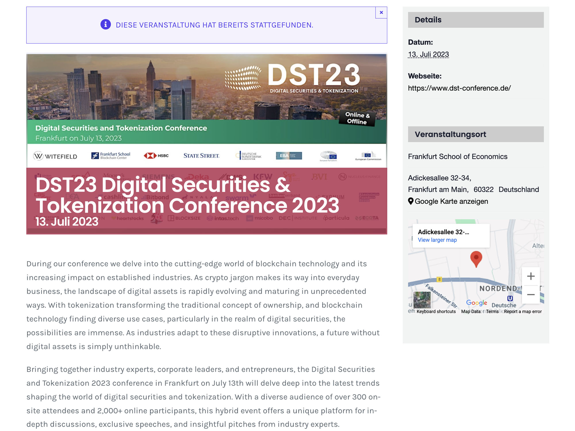 Digital Securities and Tokenization Conference screenshot