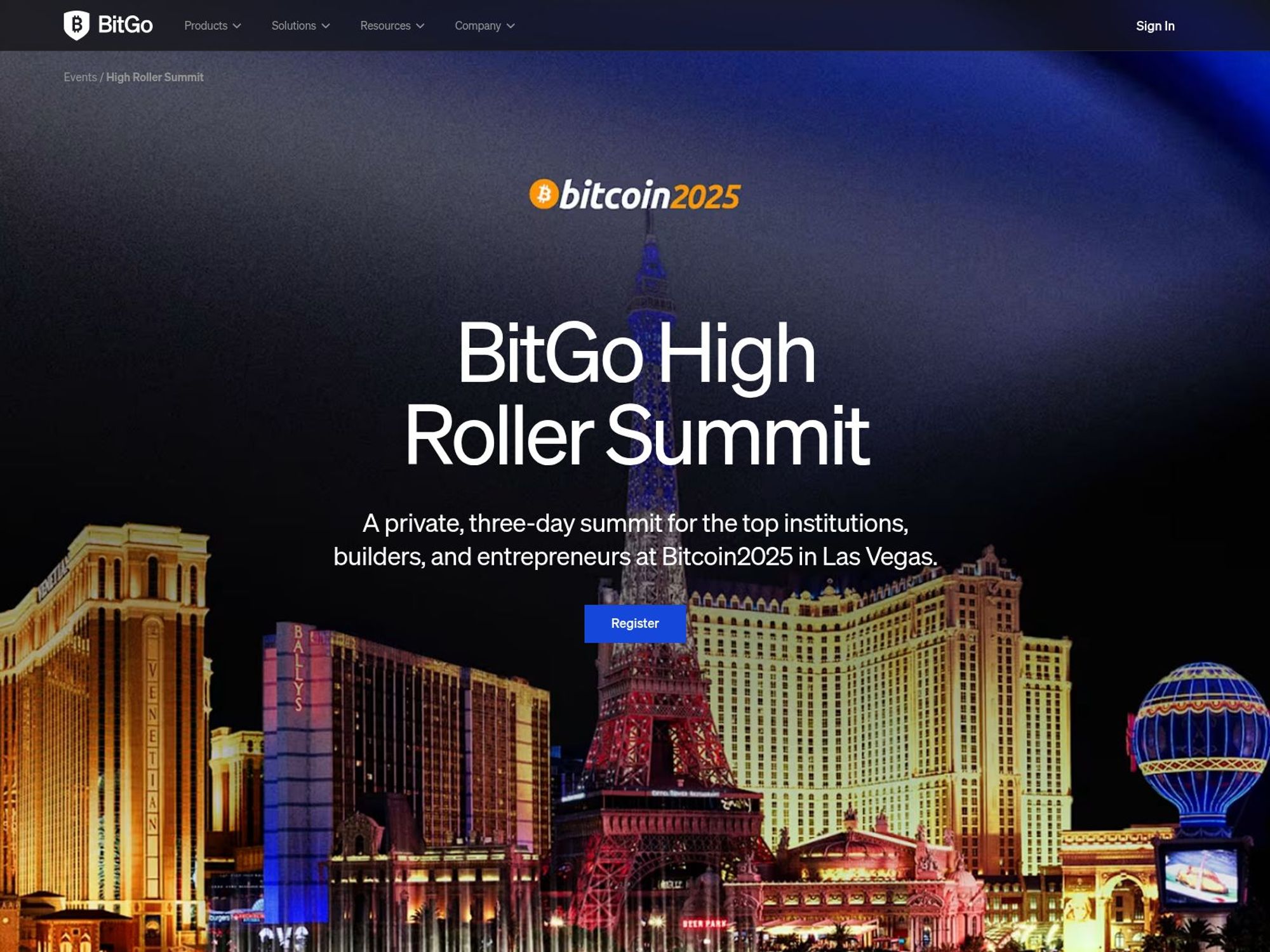 BitGo High Roller Summit screenshot