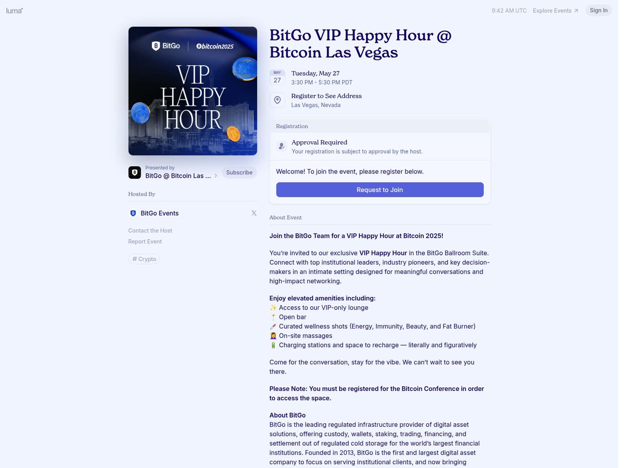 BitGo VIP Happy Hour @ Bitcoin Las Vegas screenshot