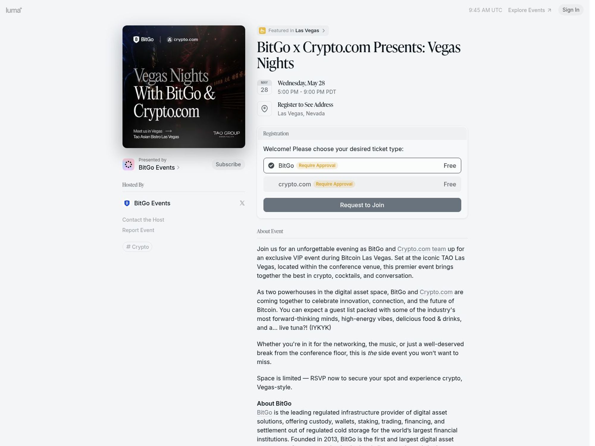 BitGo x Crypto.com Presents: Vegas Nights screenshot