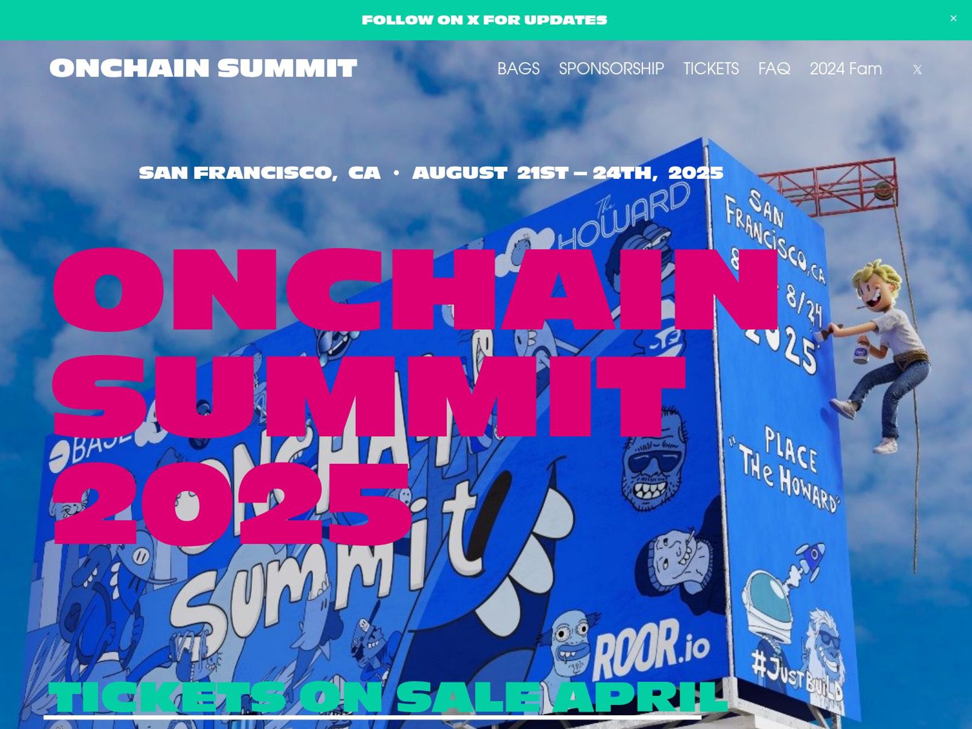 Onchain Summit San Francisco website