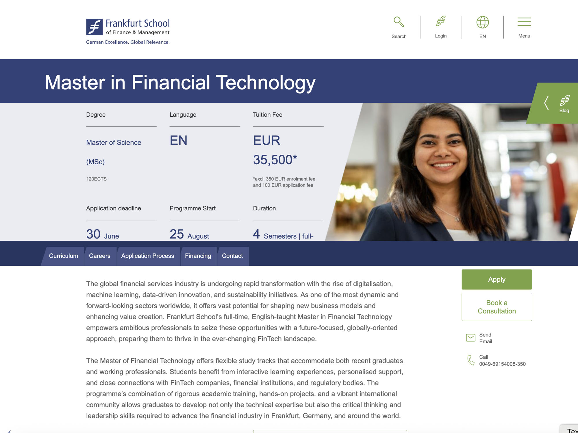 Master in Financial Technology (Master in FinTech) screenshot