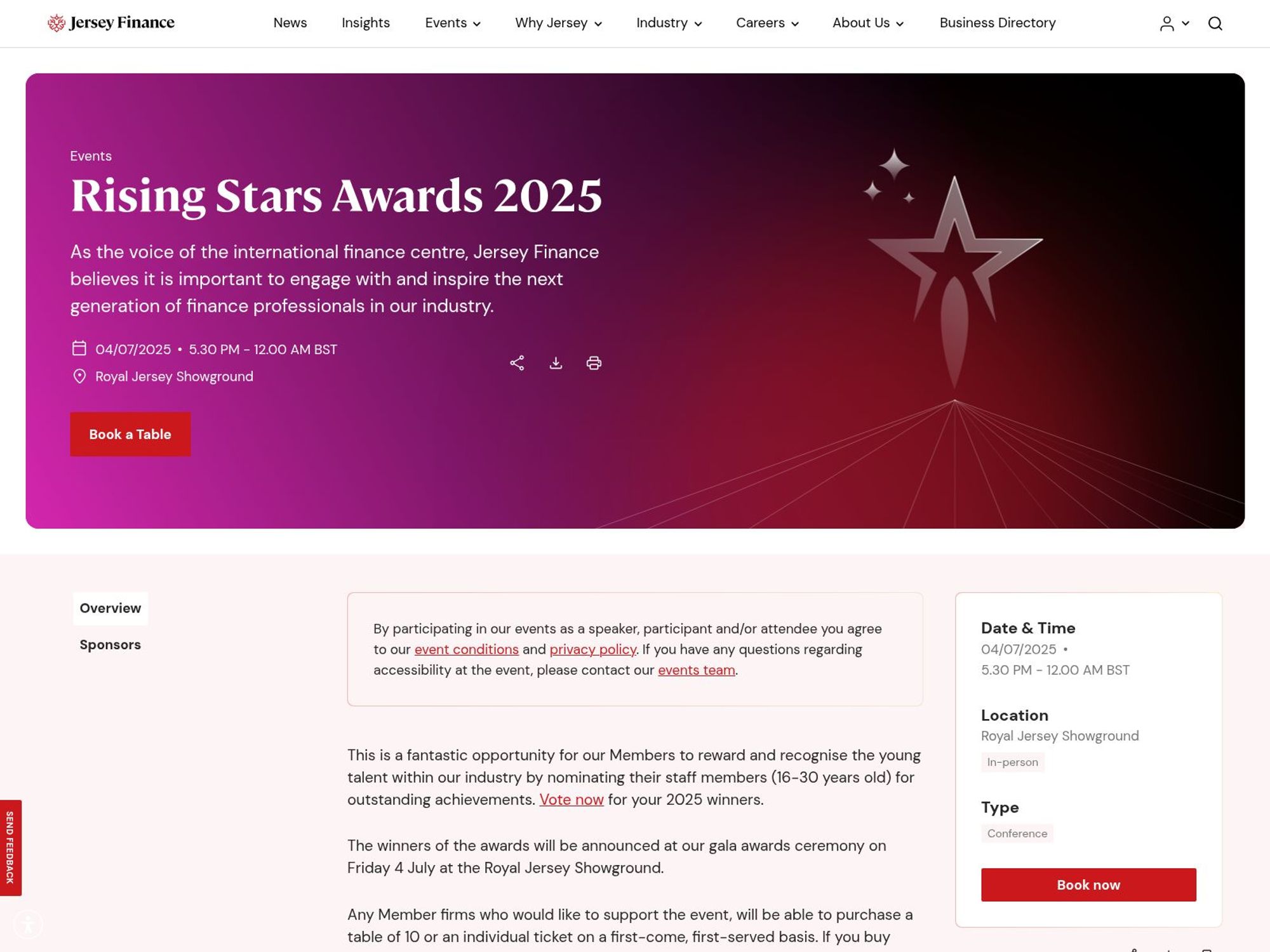 Rising Stars Awards 2025 screenshot
