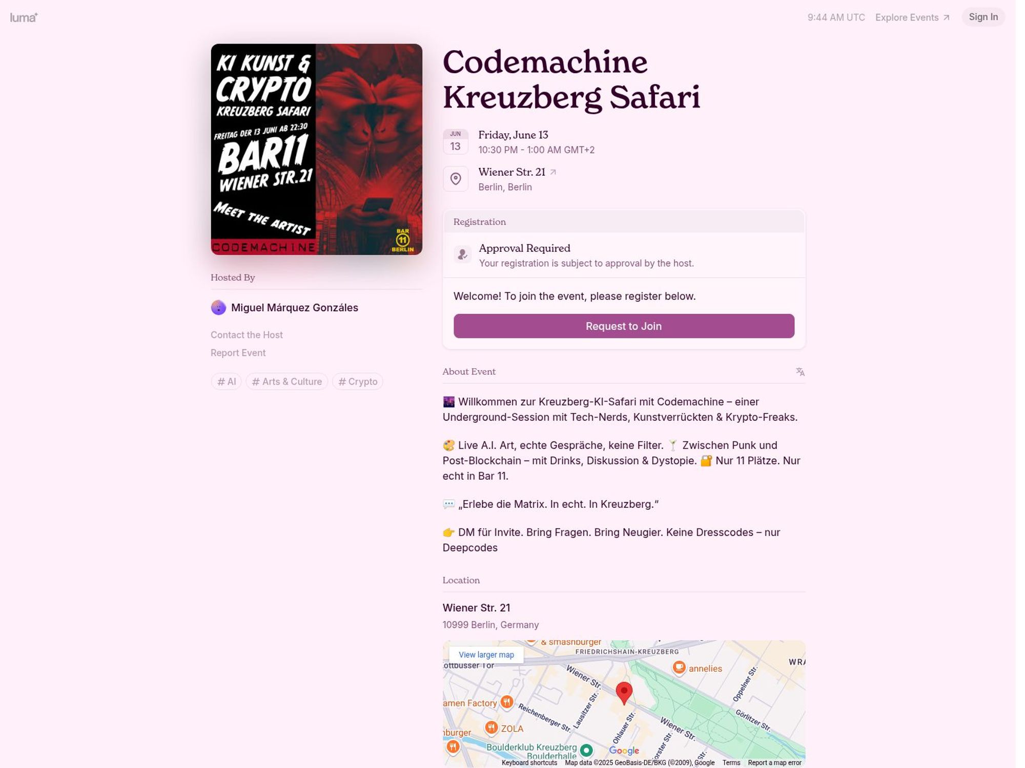 Codemachine Kreuzberg Safari screenshot