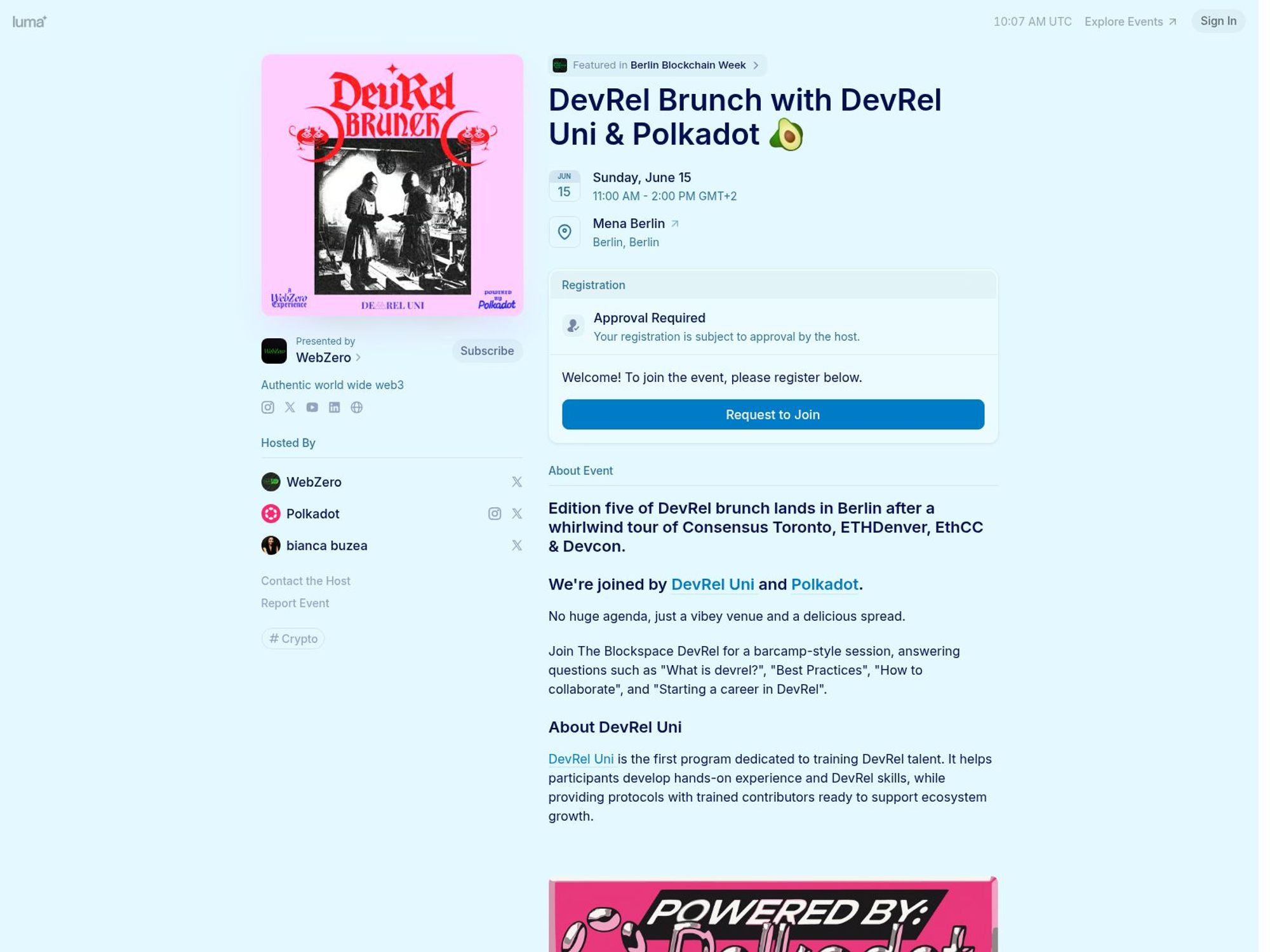 DevRel Brunch with DevRel Uni & Polkadot 🥑 screenshot