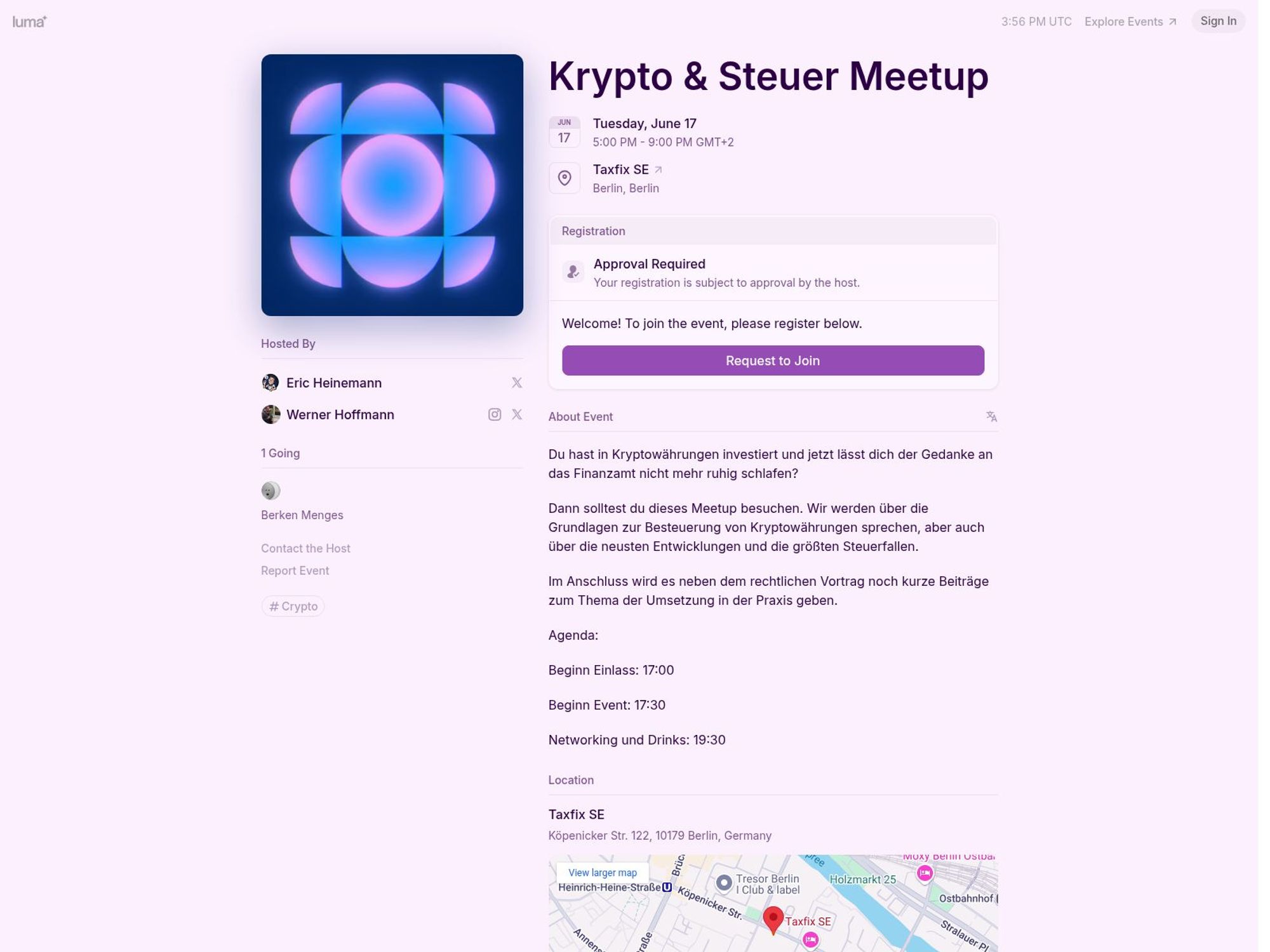 Krypto & Steuer Meetup screenshot
