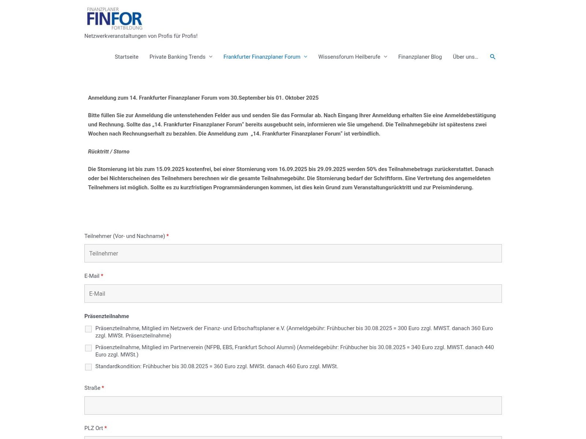 FinFor 14. Frankfurter Finanzplaner Forum screenshot