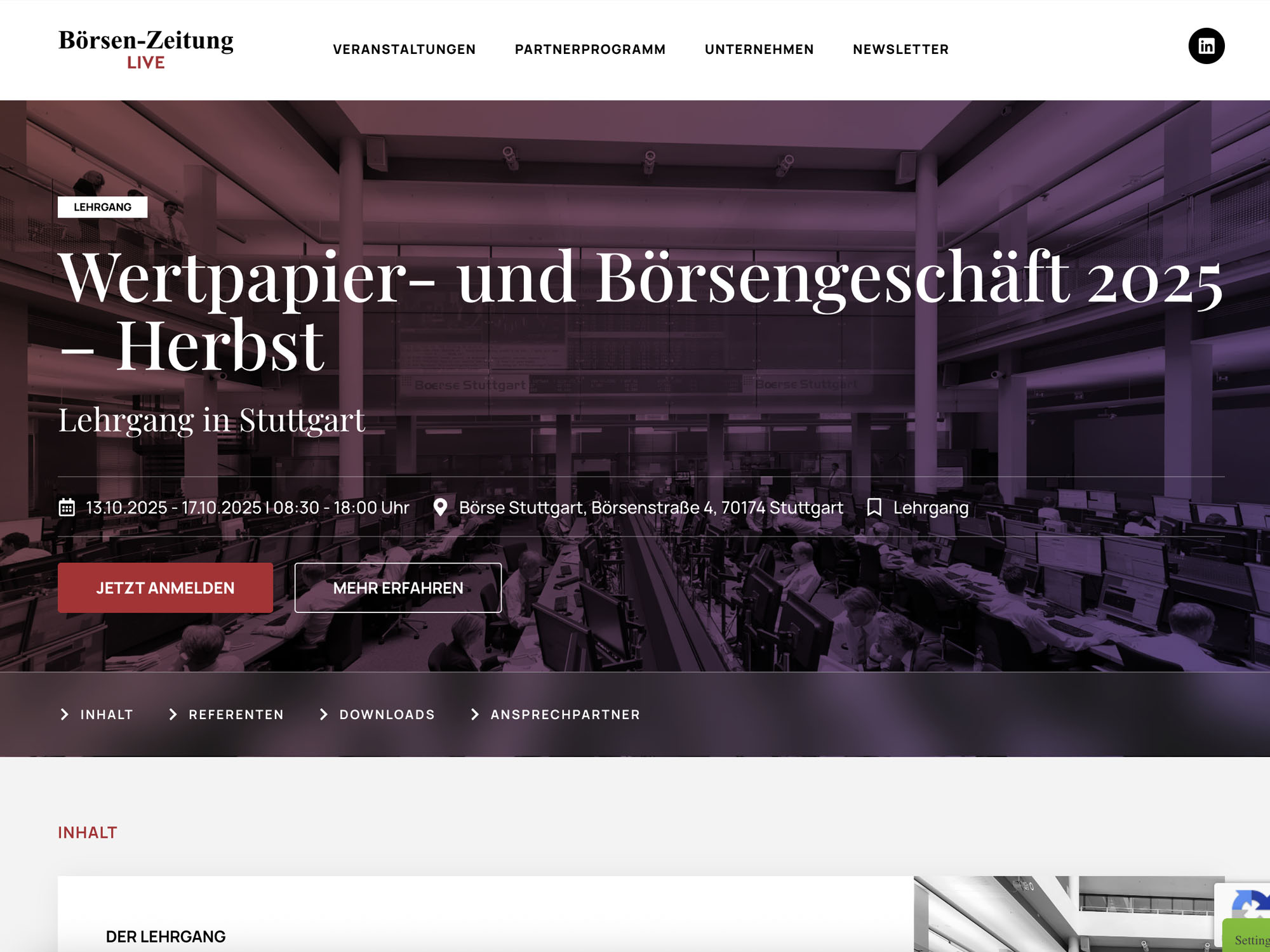 Lehrgang: Wertpapier- und Börsengeschäft 2025 – Herbst screenshot