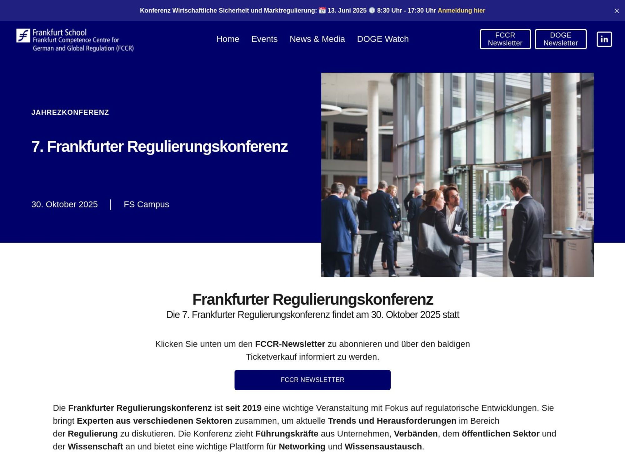 7. Frankfurter Regulierungskonferenz (FCCR Jahreskonferenz) screenshot
