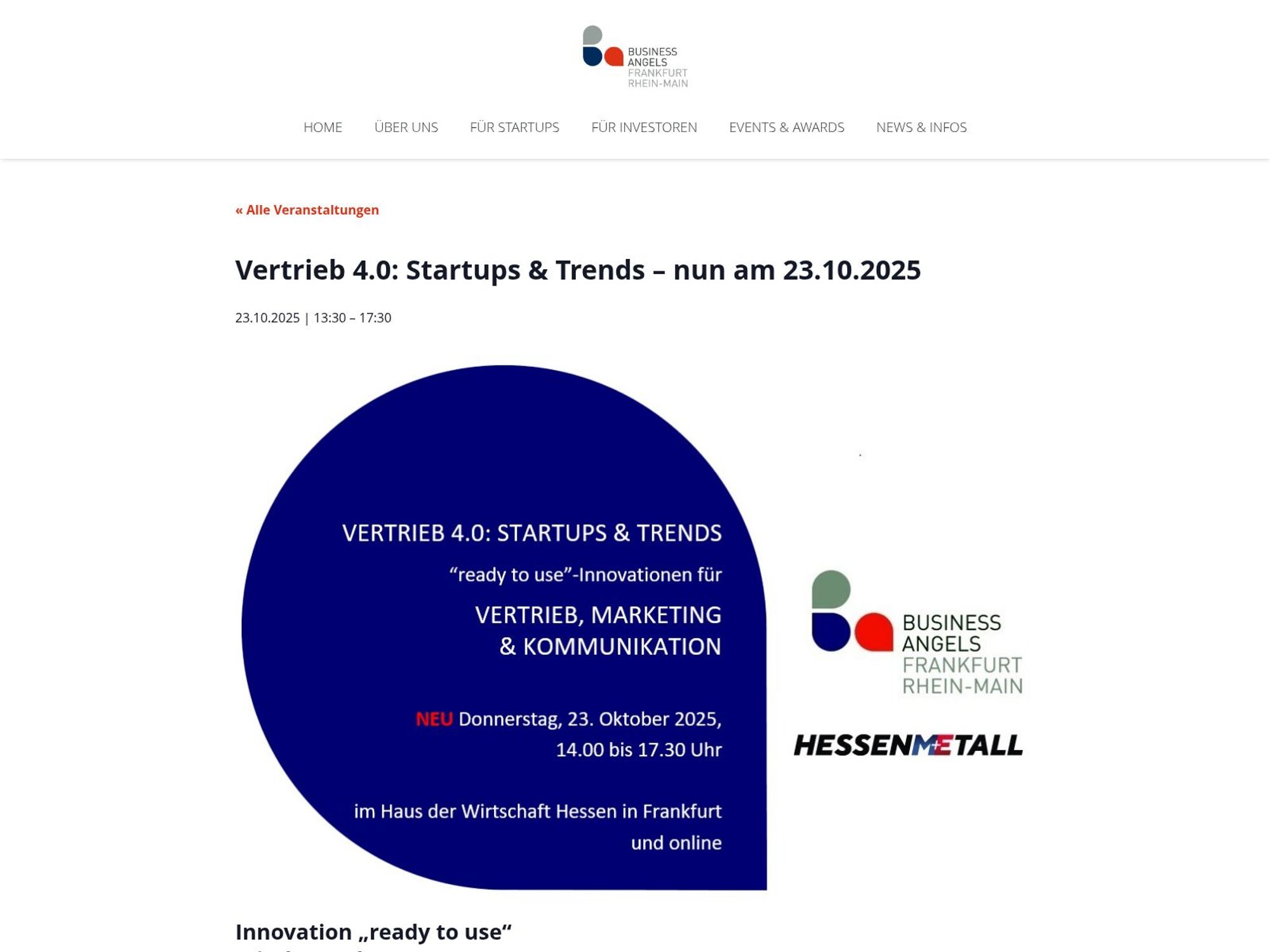 Vertrieb 4.0: Startups & Trends screenshot