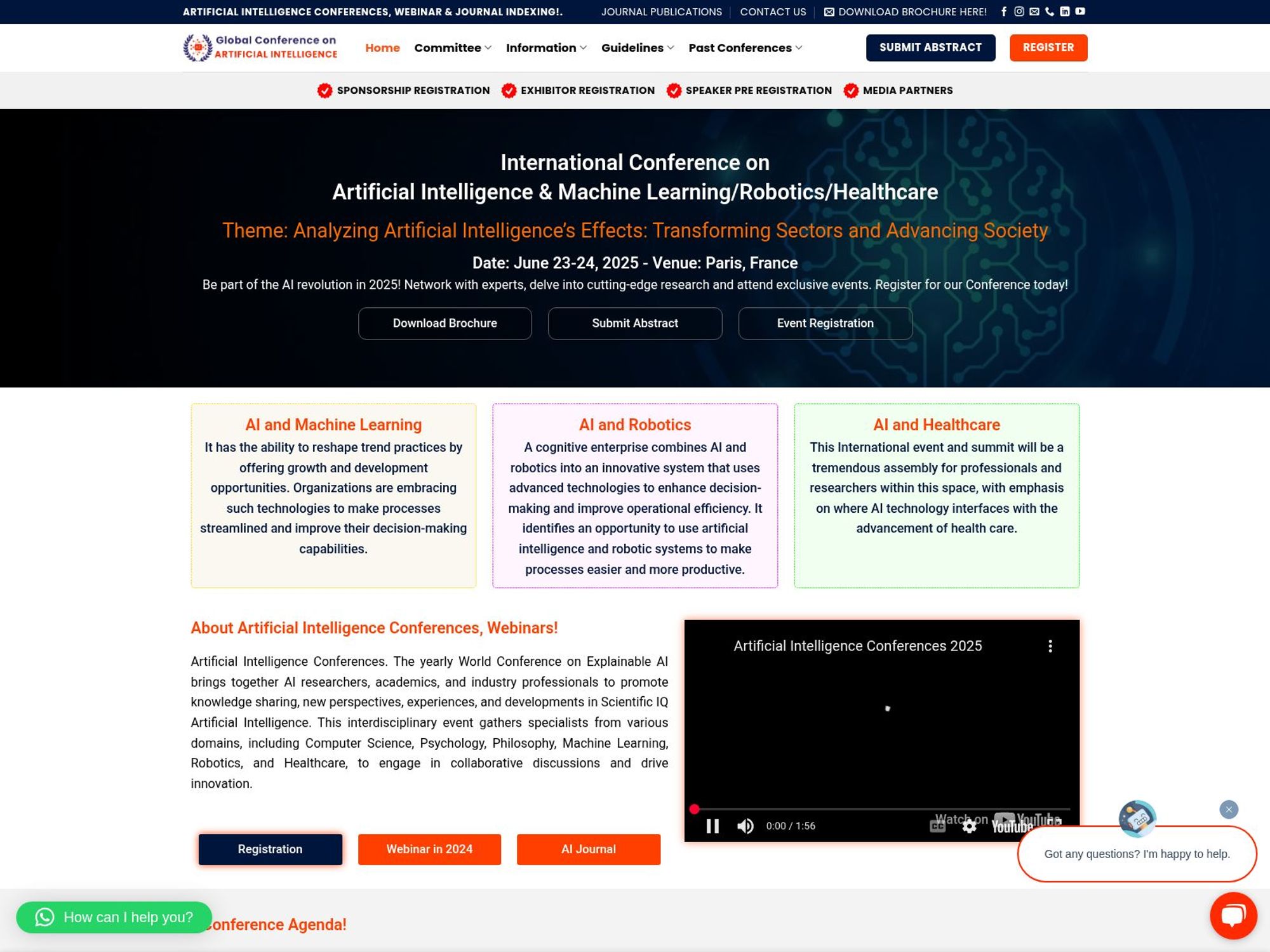 International Conference on Artificial Intelligence & Machine Learning/Robotics/Healthcare screenshot