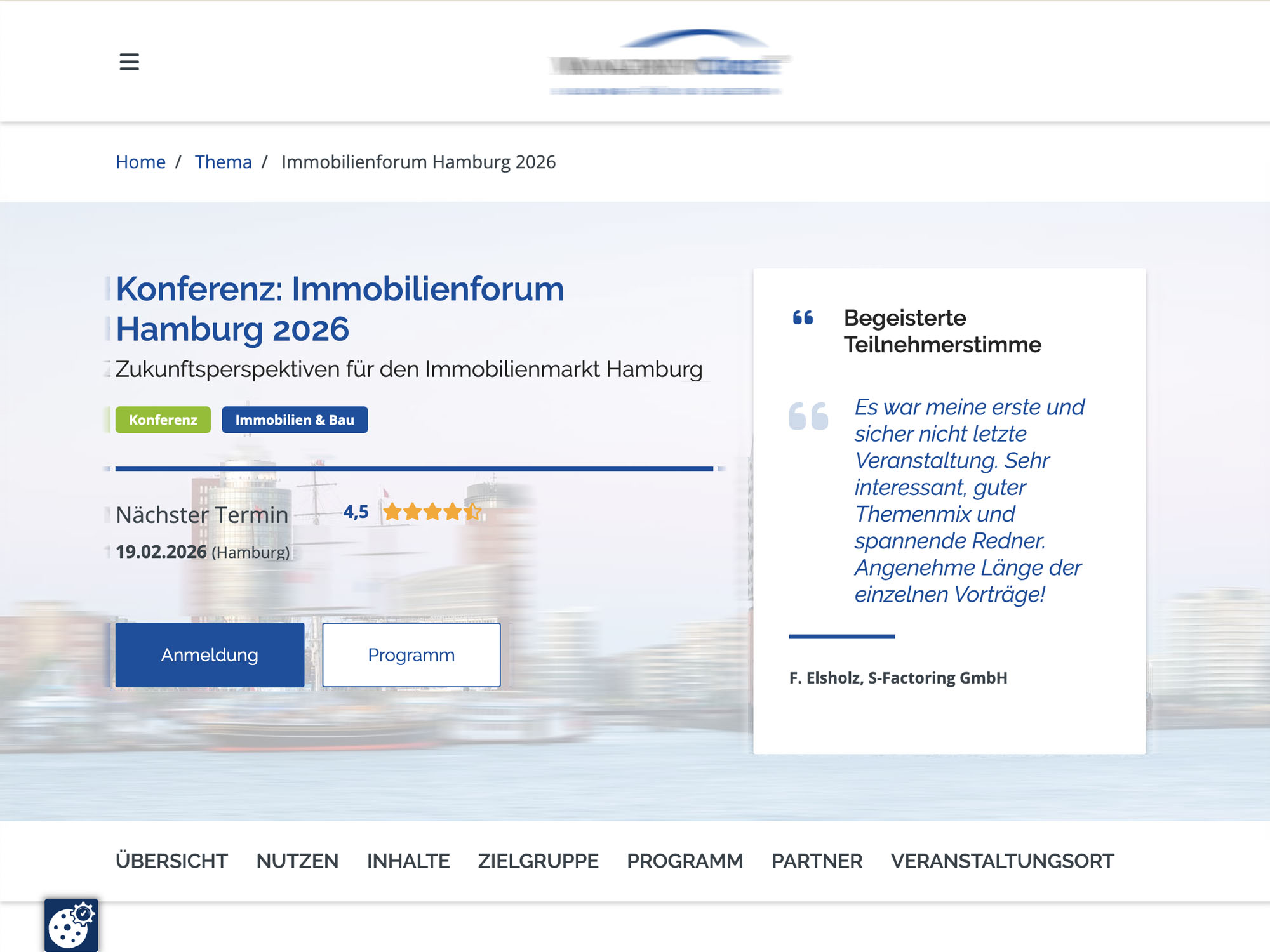 Konferenz: Immobilienforum Hamburg 2026 screenshot