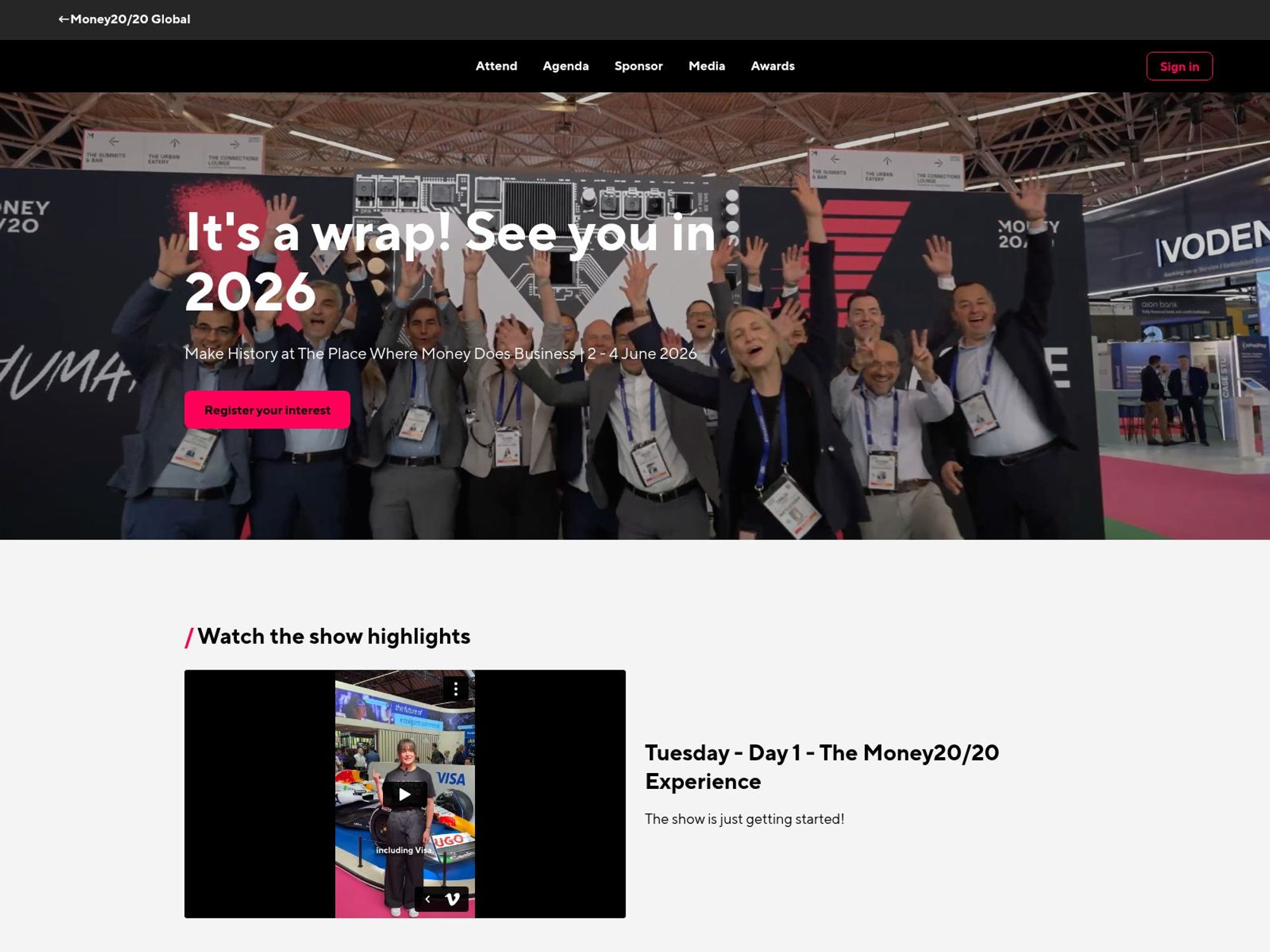 Money20/20 Europe 2026 screenshot