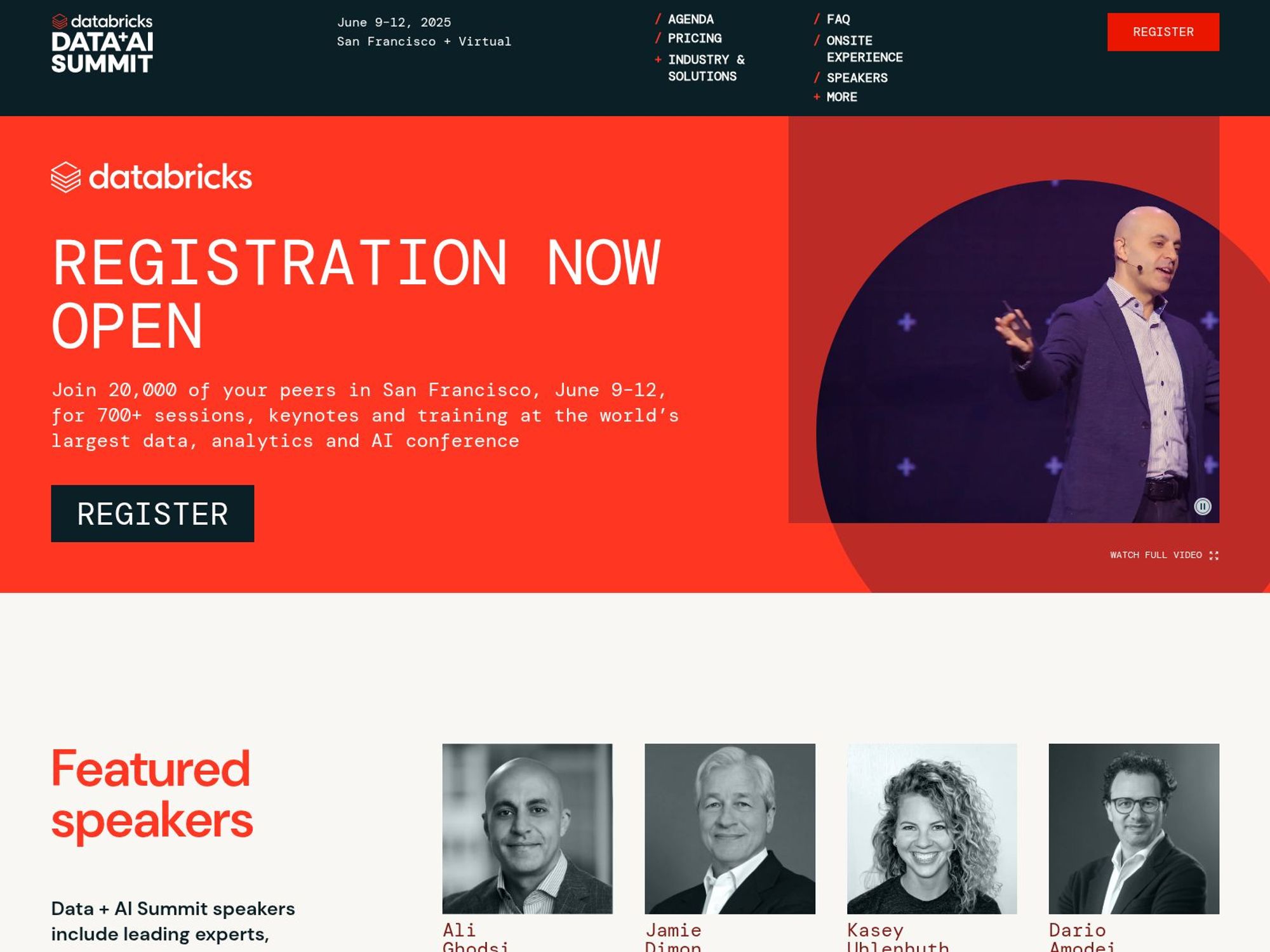 databricks Data + AI Summit screenshot
