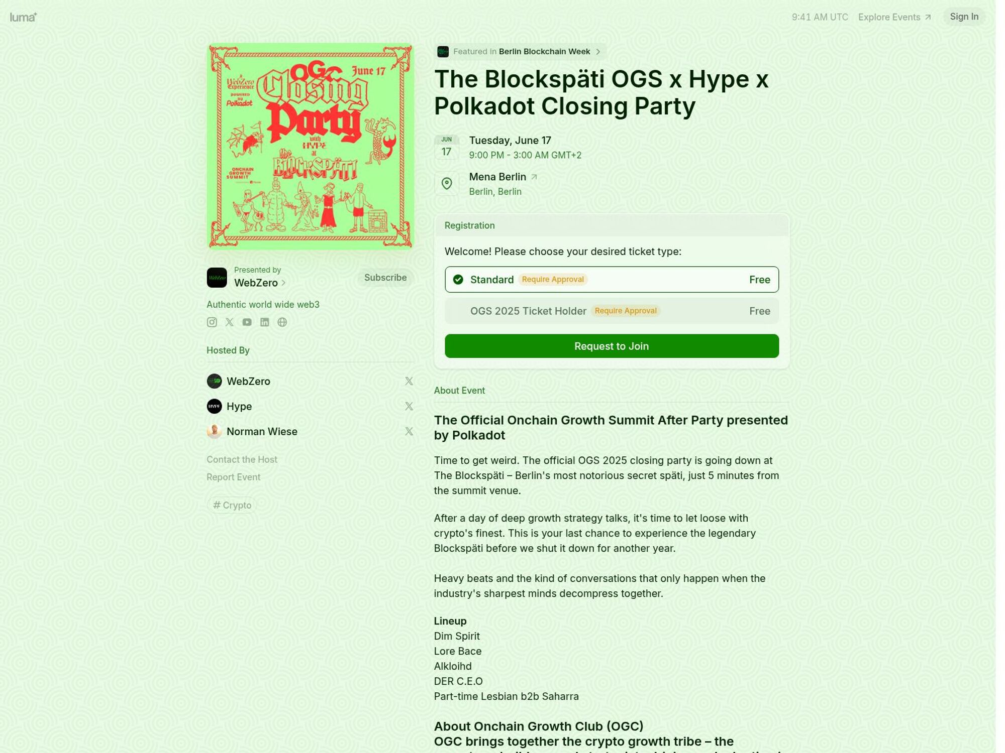 The Blockspäti OGS x Hype x Polkadot Closing Party screenshot