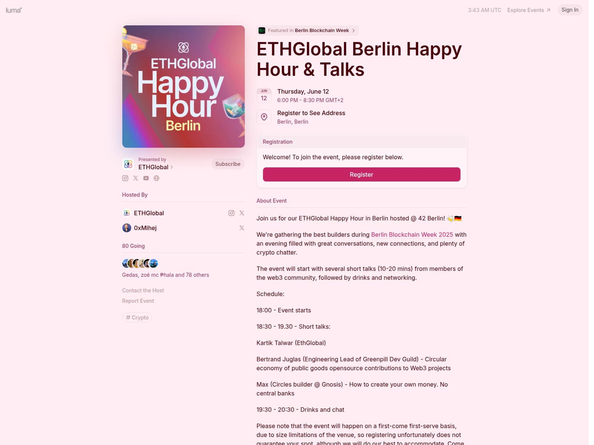 ETHGlobal Berlin Happy Hour & Talks screenshot