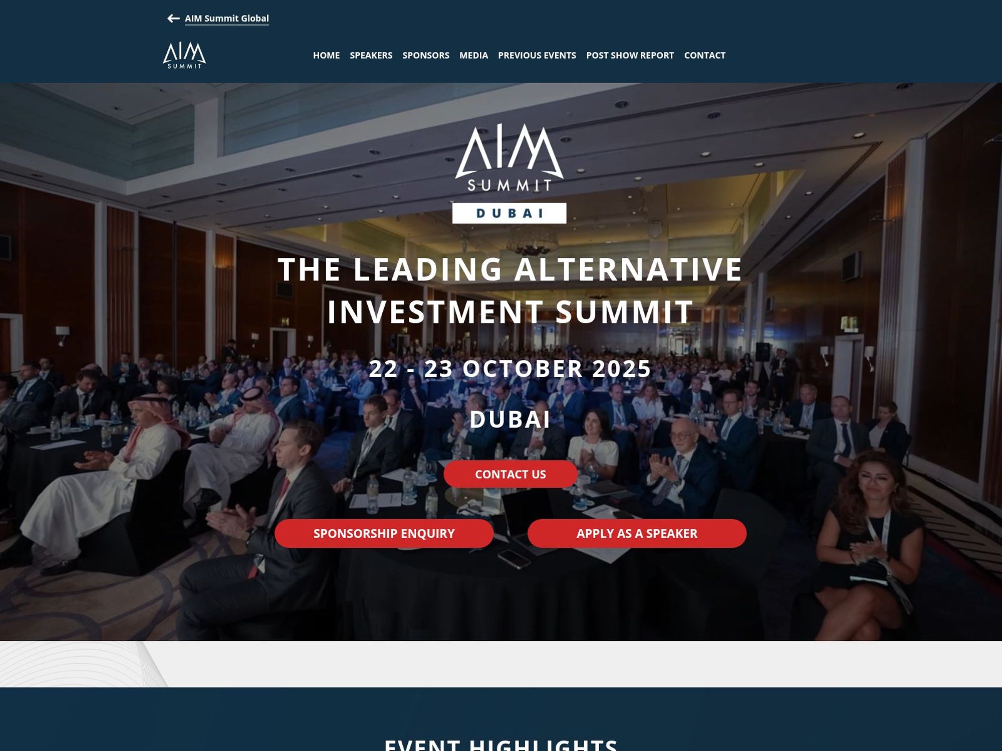 AIM Summit Dubai 2025 website