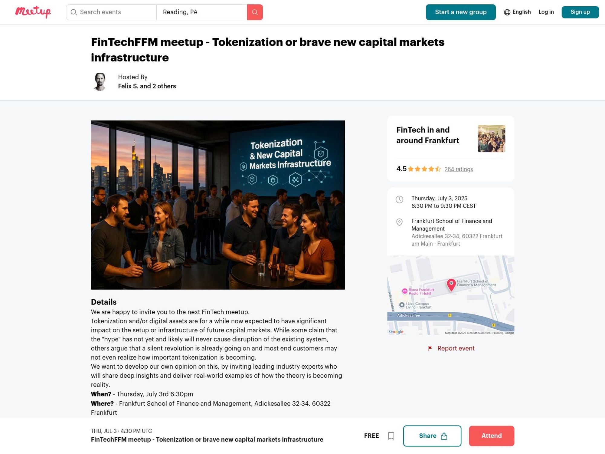 FinTechFFM meetup - Tokenization or brave new capital markets infrastructure website