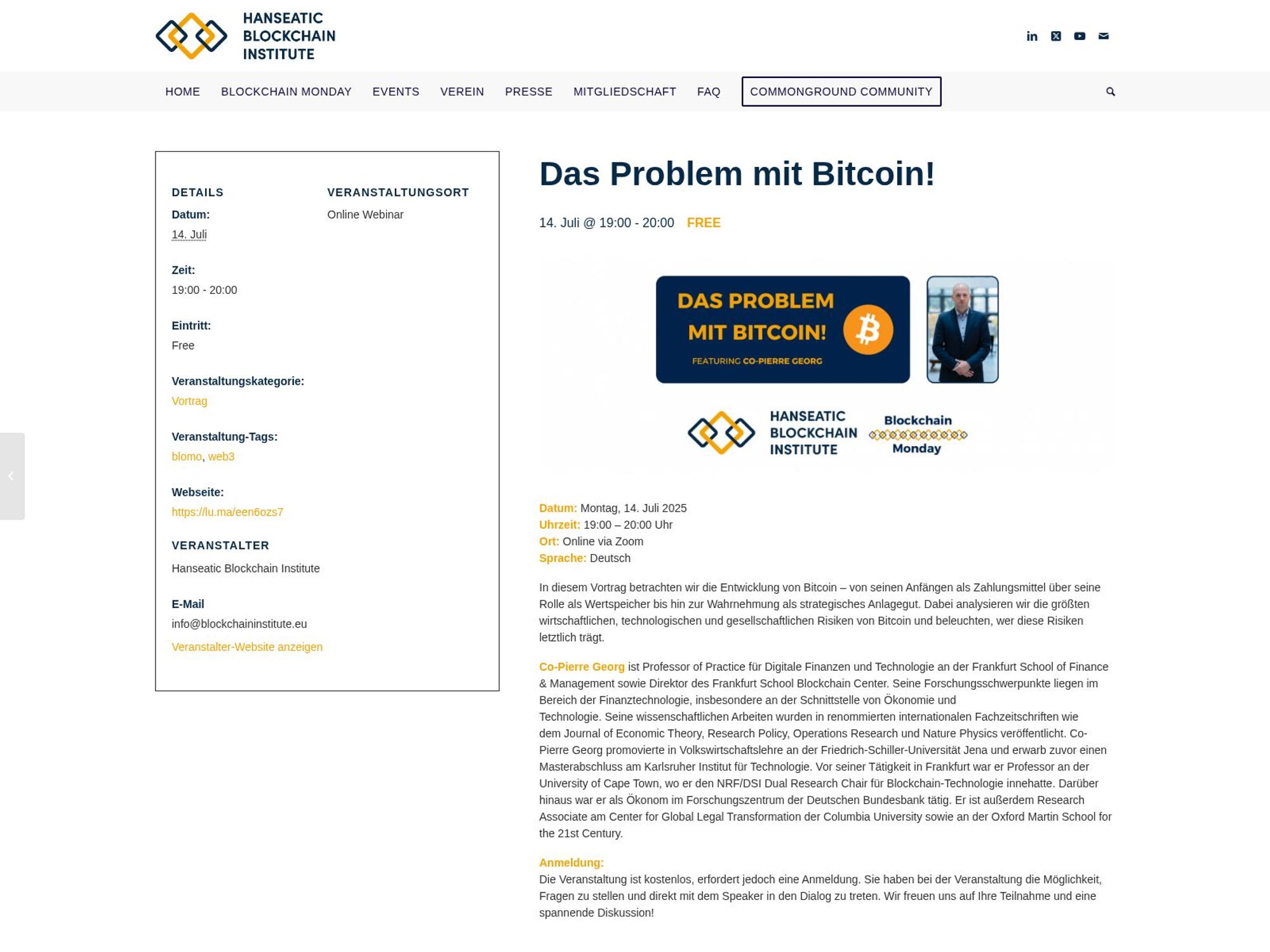 Das Problem mit Bitcoin! website
