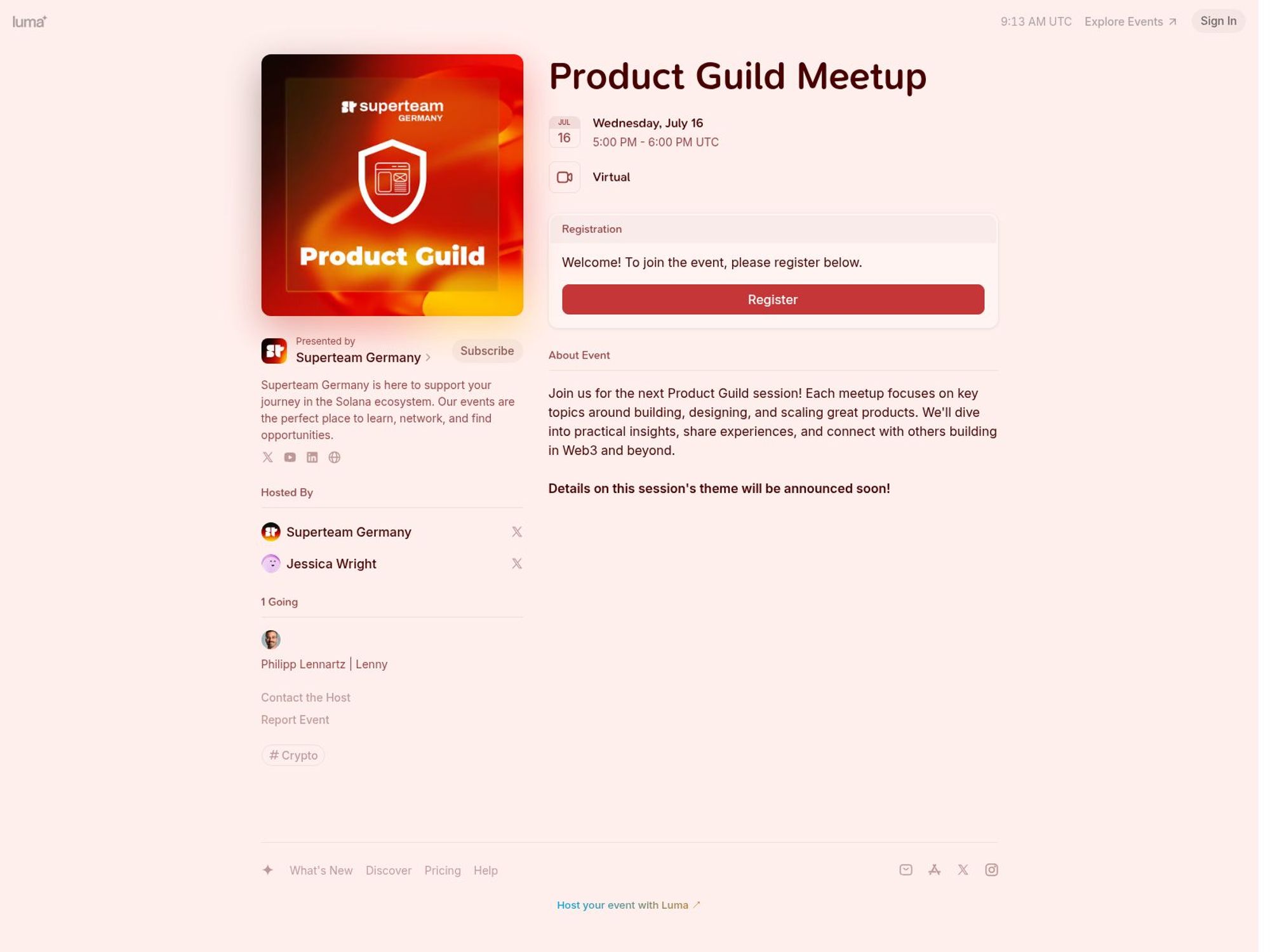 Product Guild Meetup website