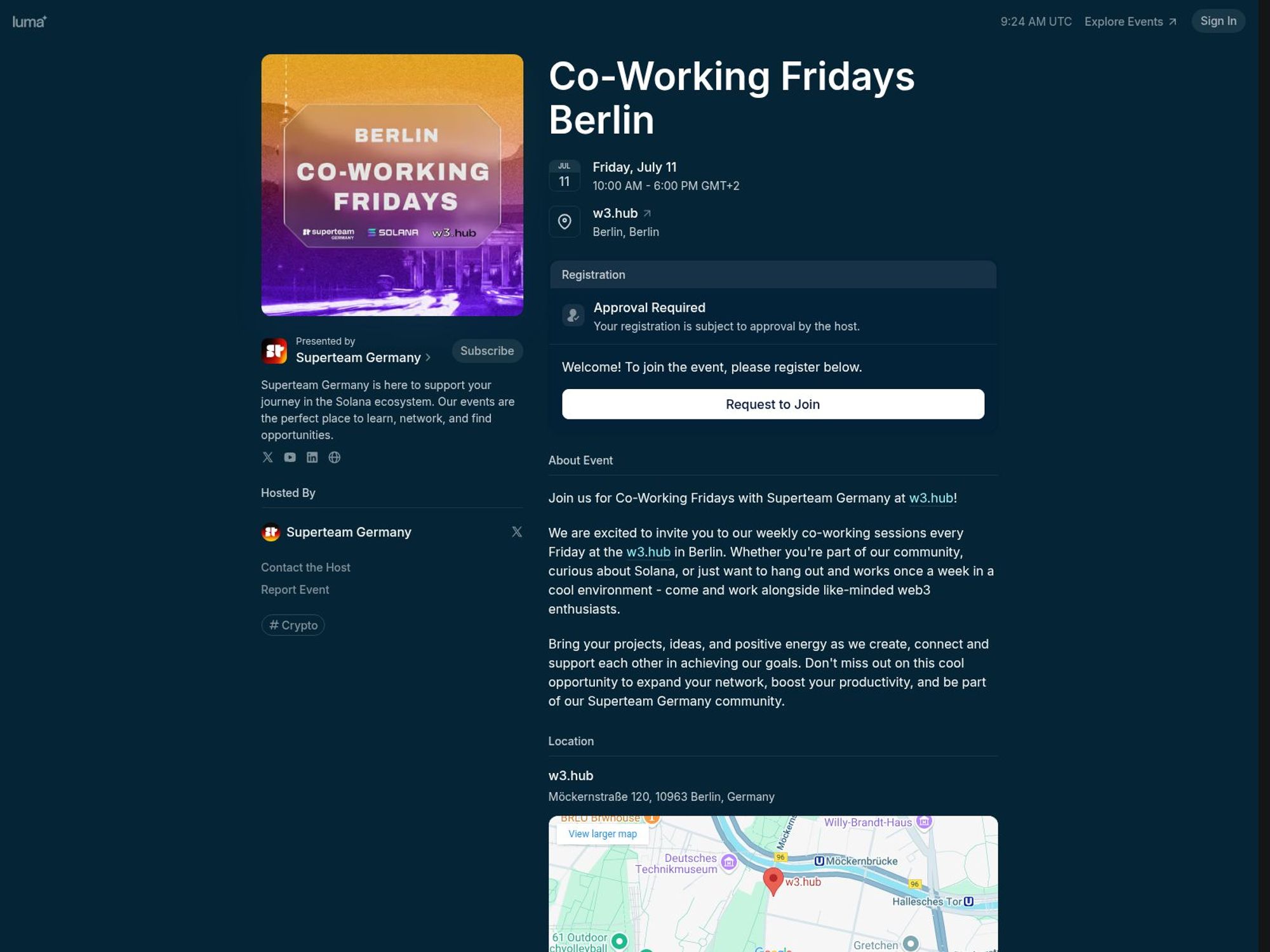 Co-Working Fridays Berlin website