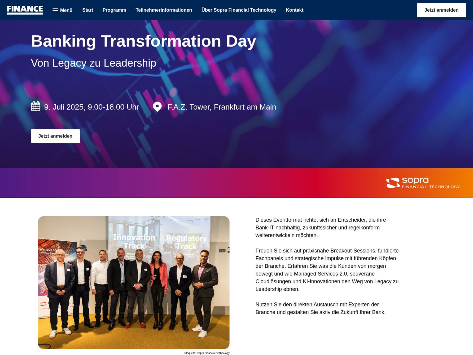 Banking Transformation Day website
