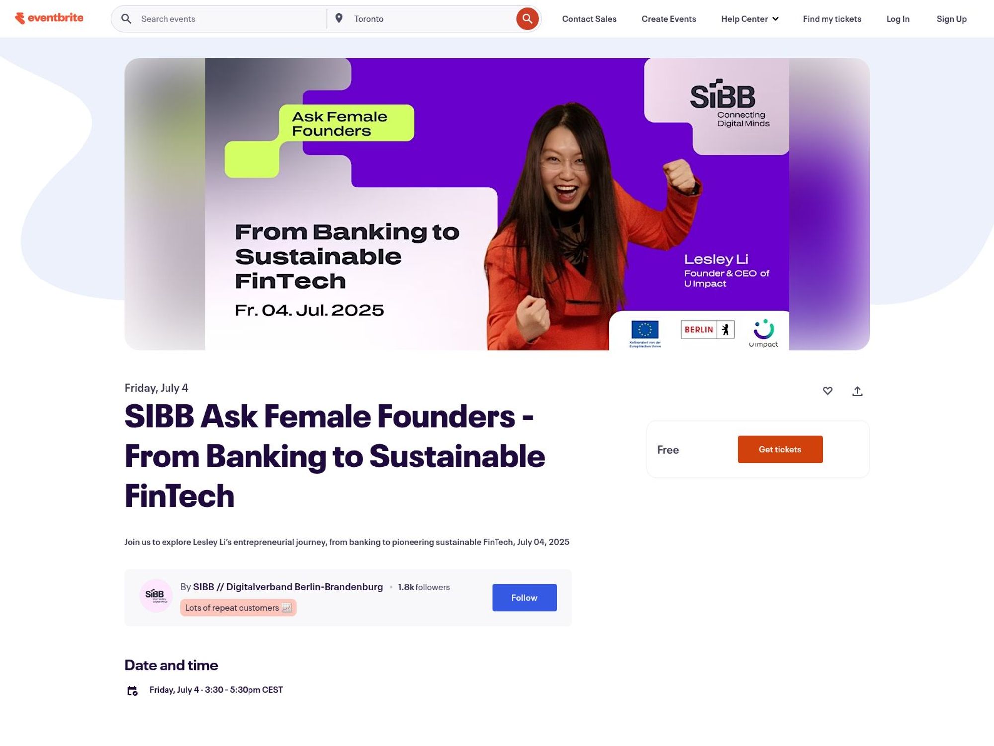 SIBB Ask Female Founders - From Banking to Sustainable FinTech website