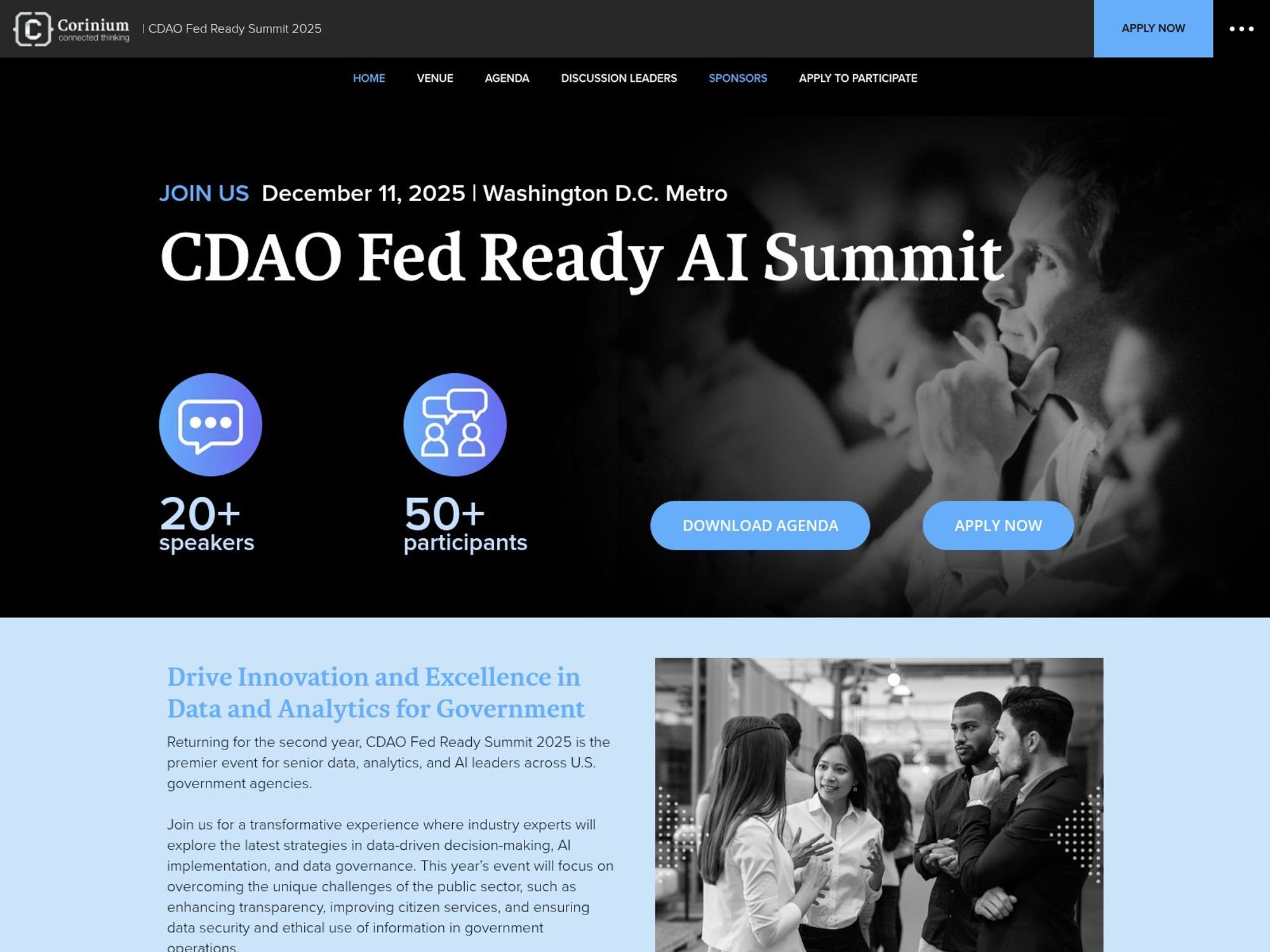 CDAO Fed Ready AI Summit 2025 website