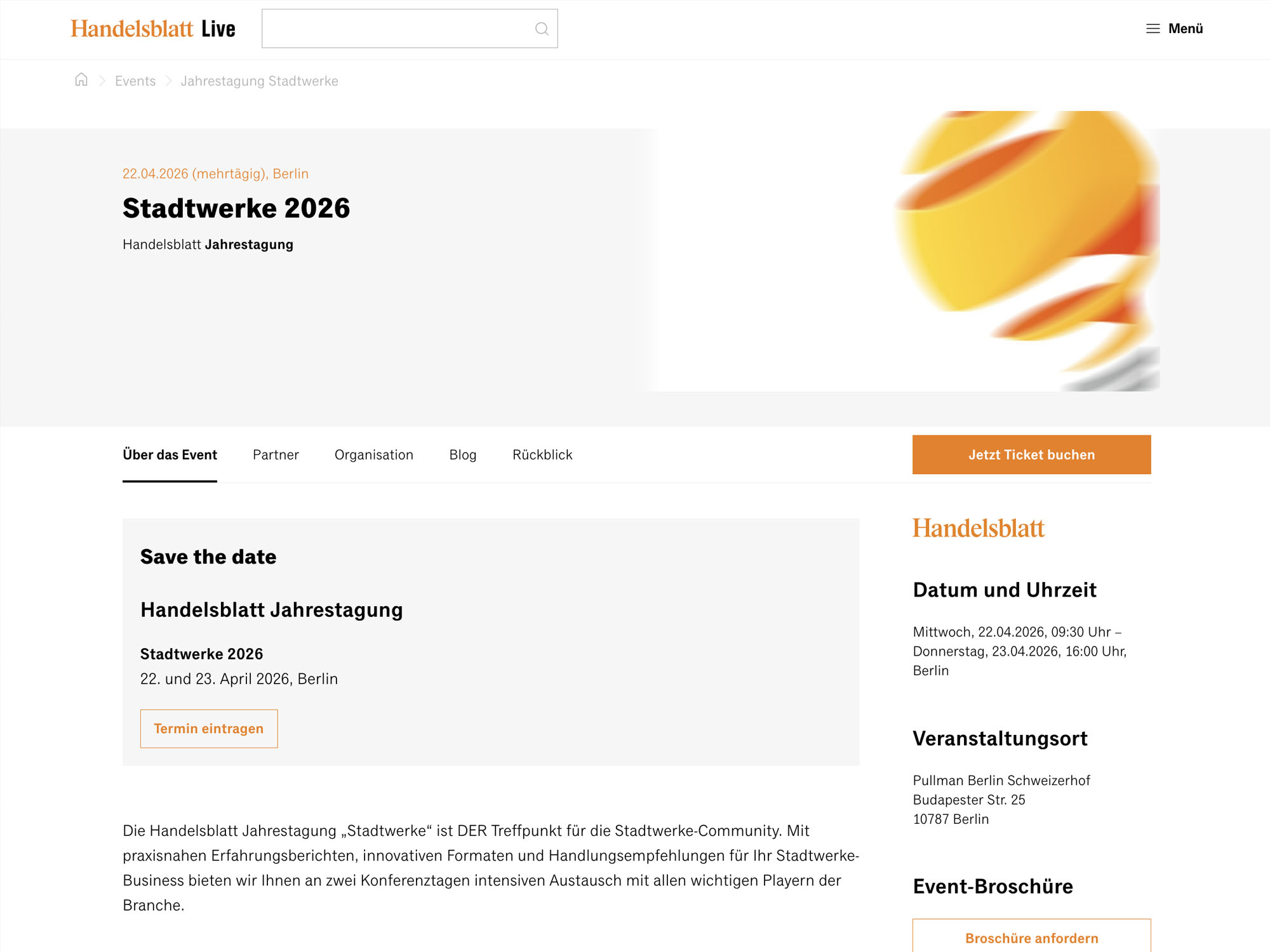 Stadtwerke 2026 - Handelsblatt Jahrestagung website