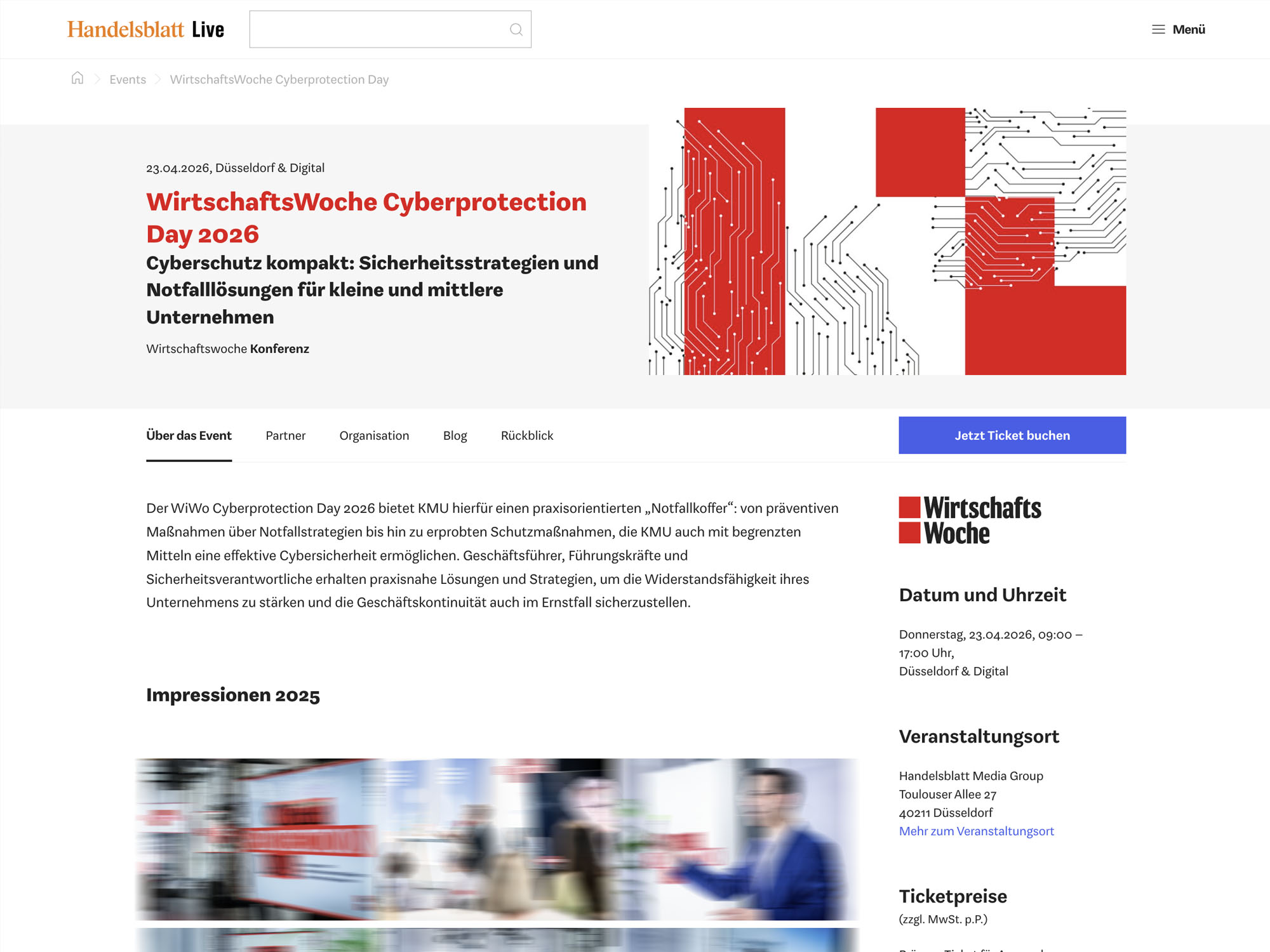 WirtschaftsWoche Cyberprotection Day 2026 - WirtschaftsWoche Jahrestagung website