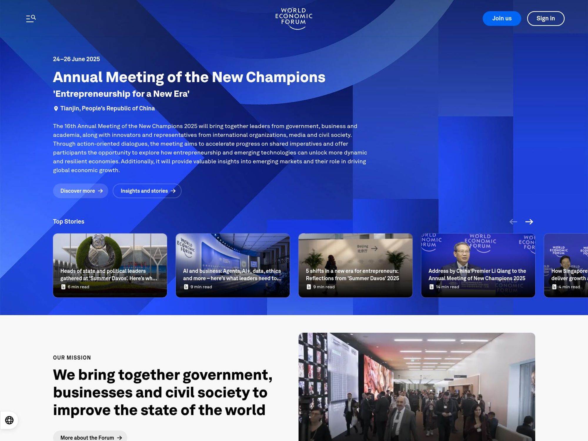 The World Economic Forum 2026 website